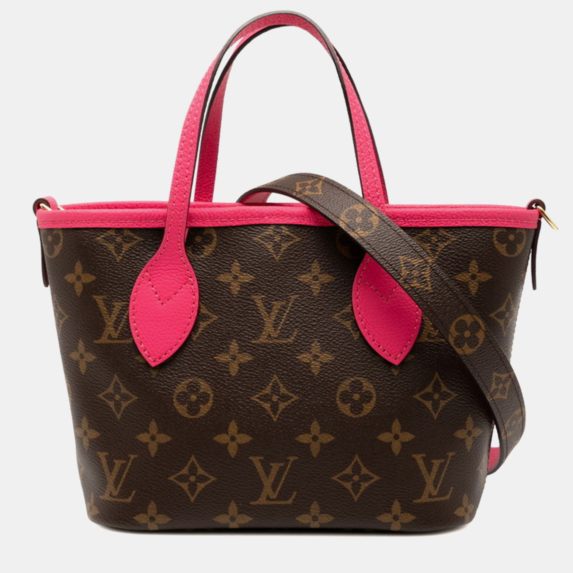 

Louis Vuitton Monogram Neverfull Inside-Out Bb Handbag Brown Rose Pondicherry Leather