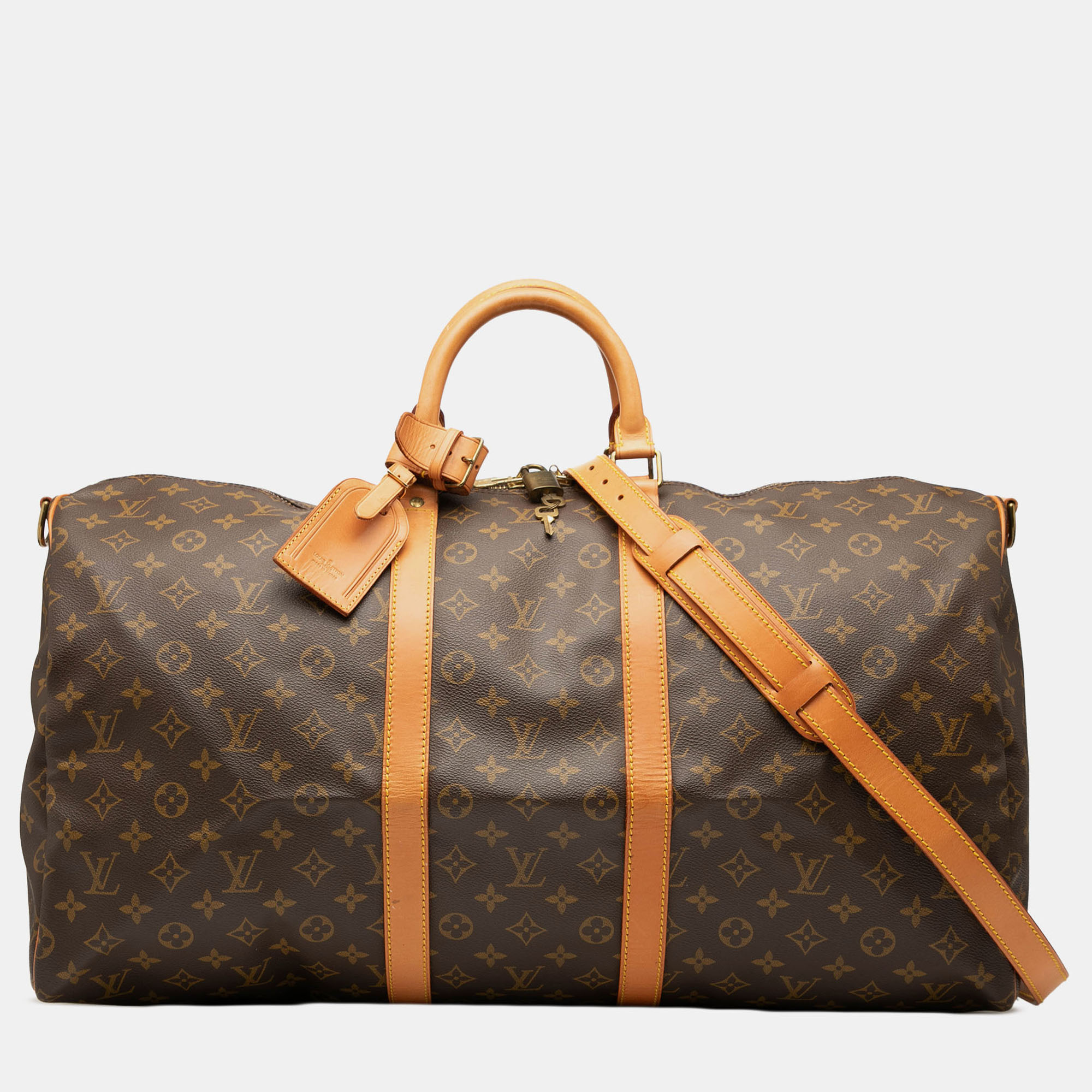 

Louis Vuitton Brown Monogram Keepall Bandouliere 55