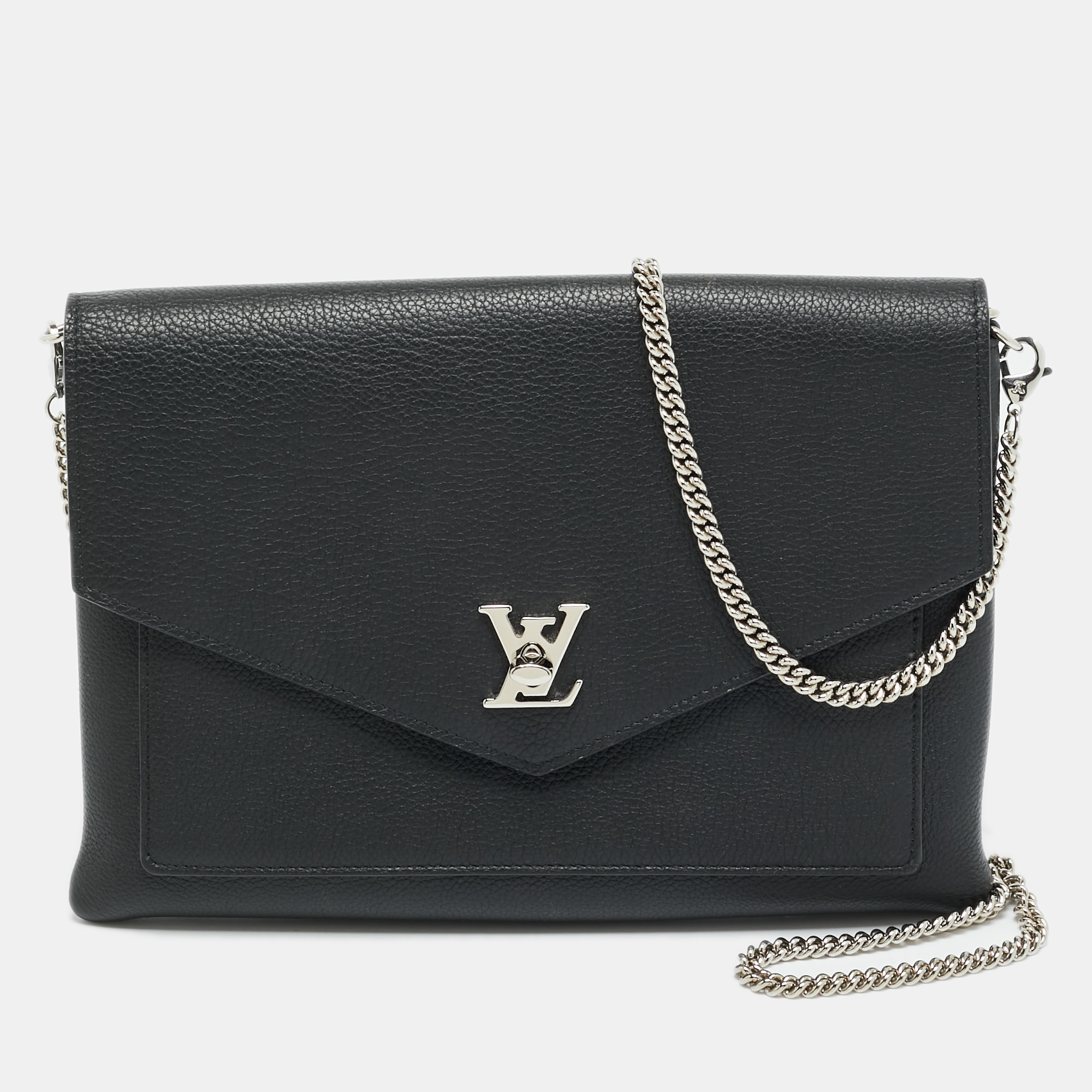 

Louis Vuitton Mylockme Black Leather Chain Pochette