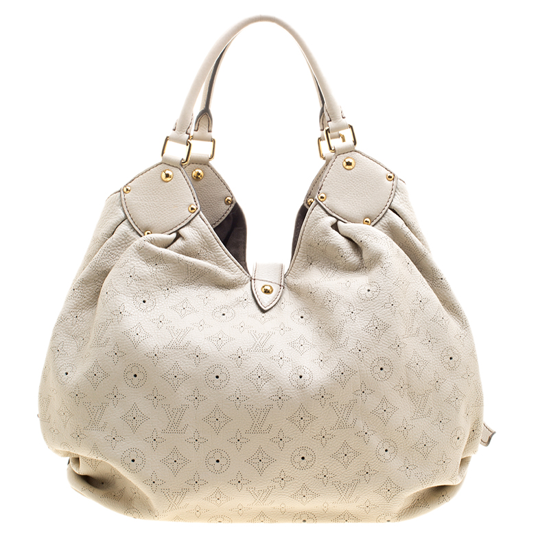 Louis Vuitton Lin Monogram Mahina Leather XL Bag at 1stDibs