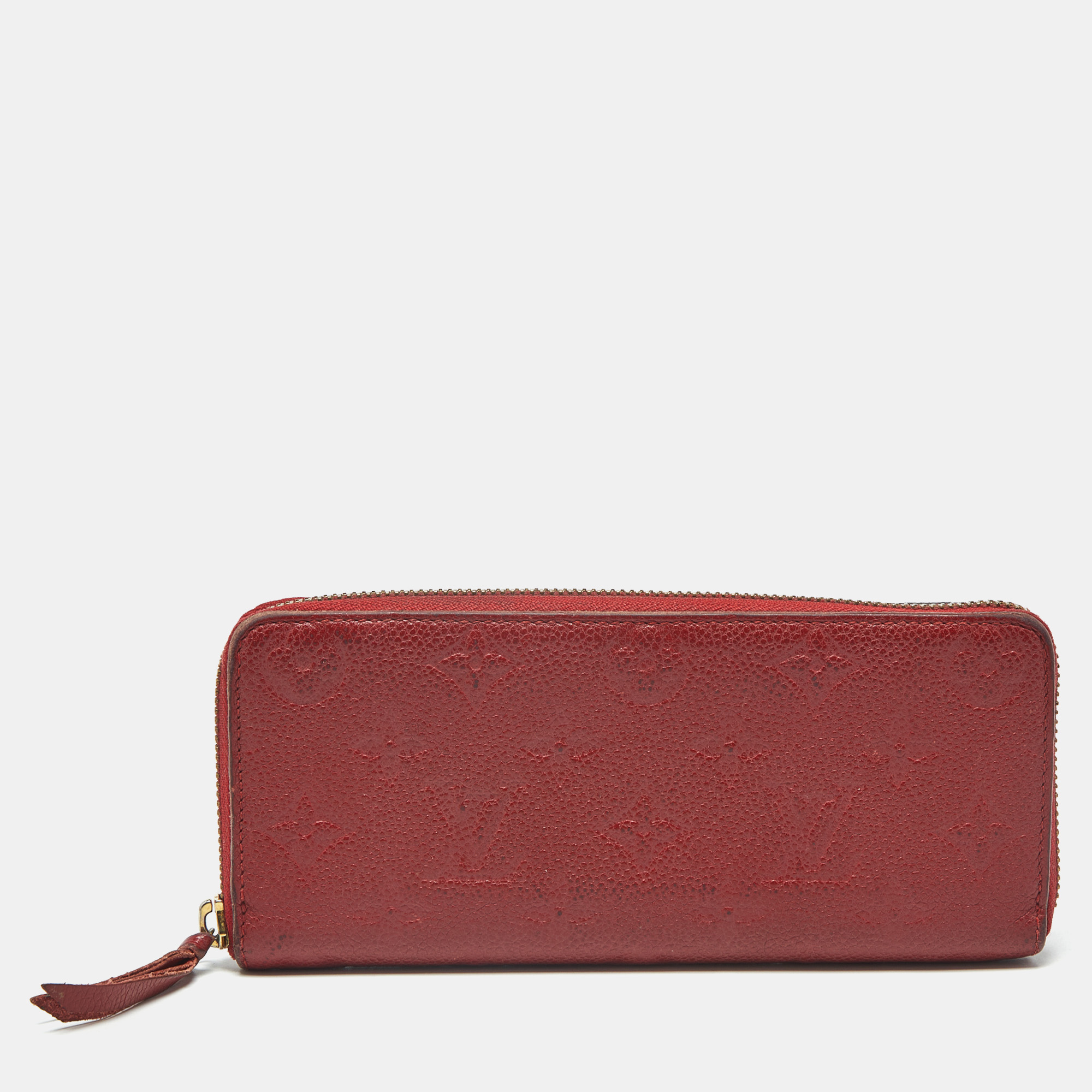 

Louis Vuitton Clemence Cherry Monogram Empreinte Leather Zip Around Wallet, Red