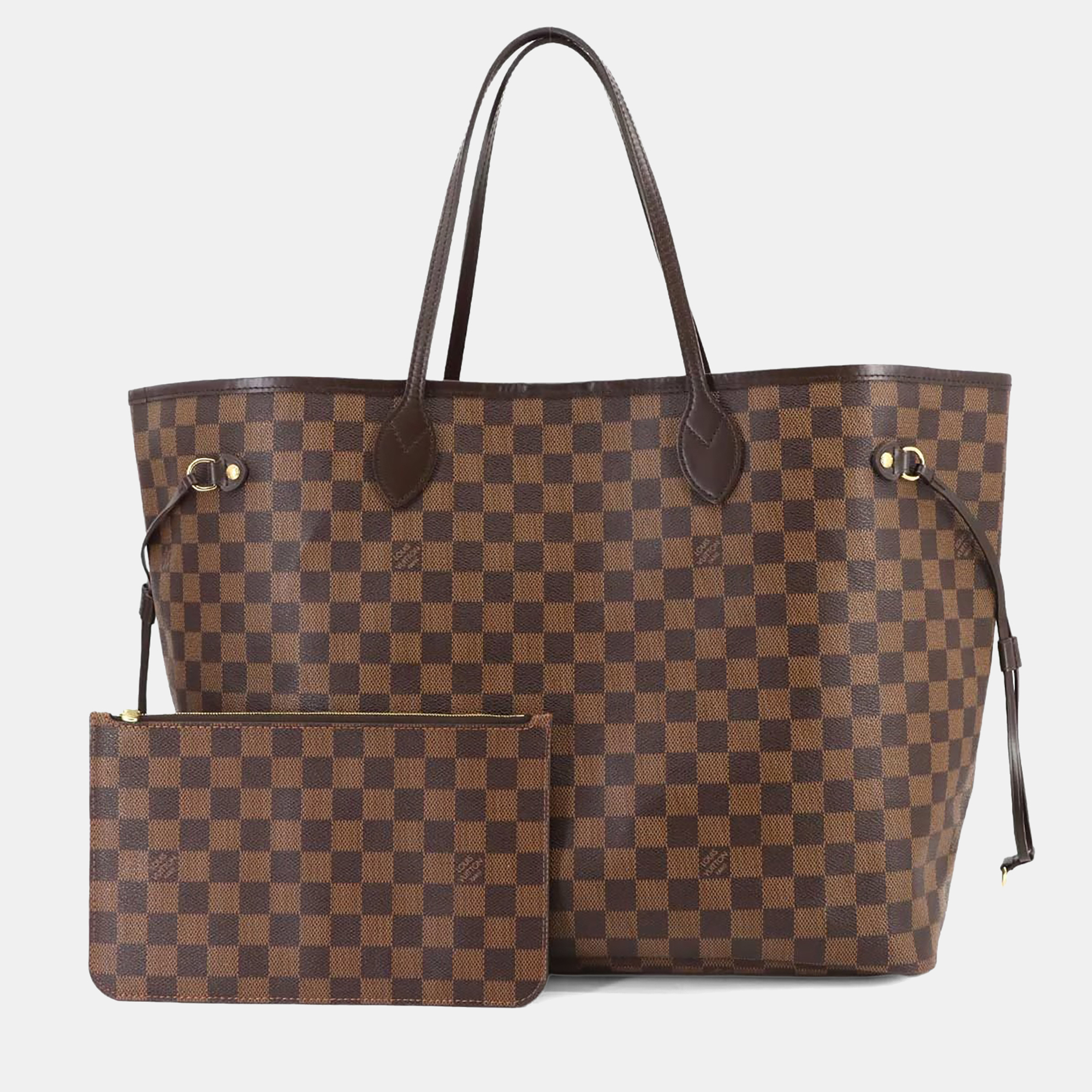 

Louis Vuitton Neverfull GM Ebene Cerise Damier Canvas Tote Bag, Brown
