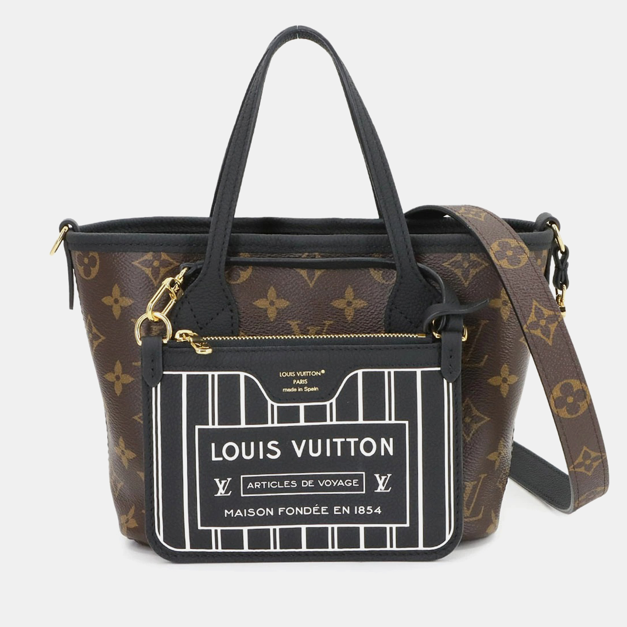 

Louis Vuitton Neverfull Inside Out BB Noir Monogram Canvas Handbag, Brown