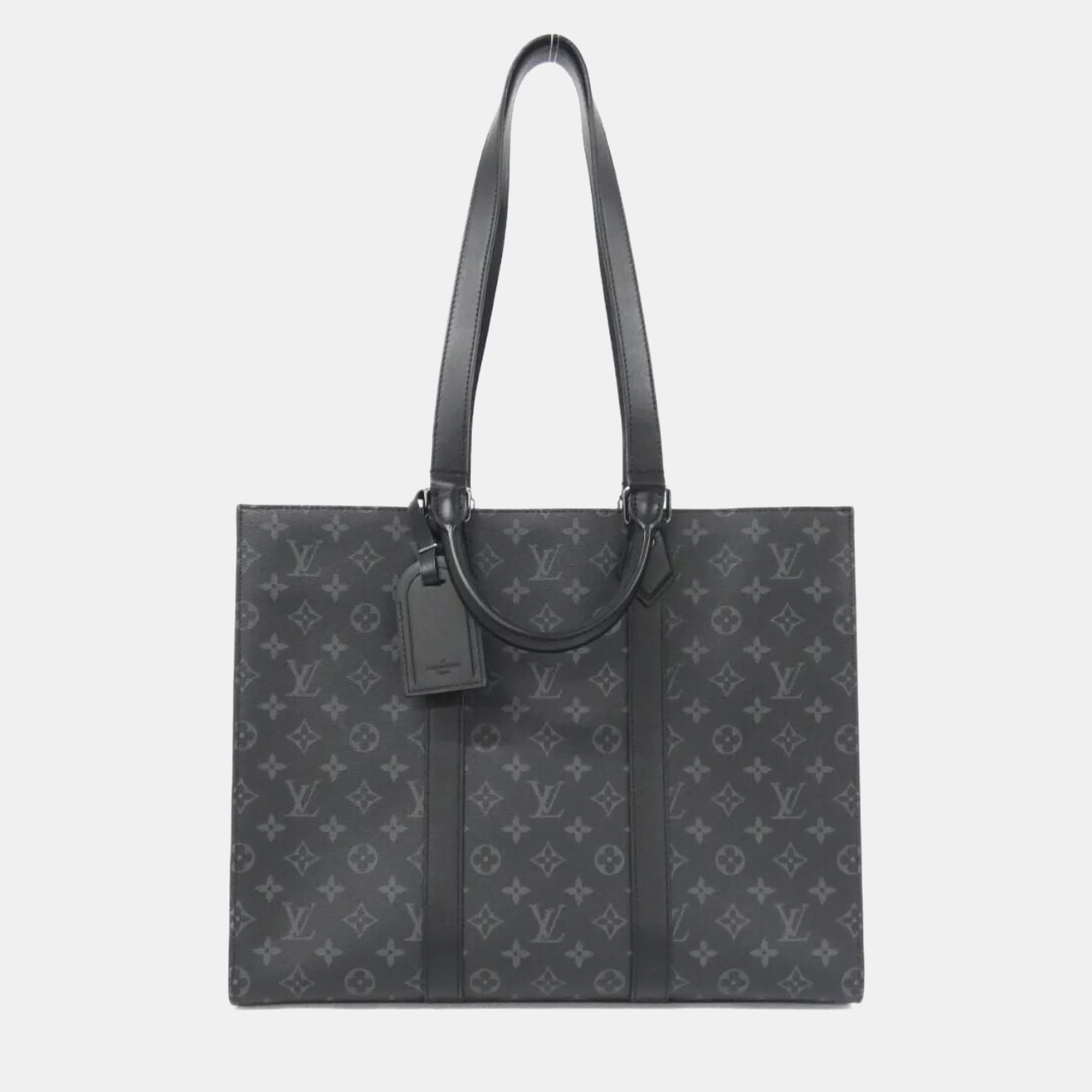 

Louis Vuitton Monogram Eclipse Sac Plat 24H Handbag, Black