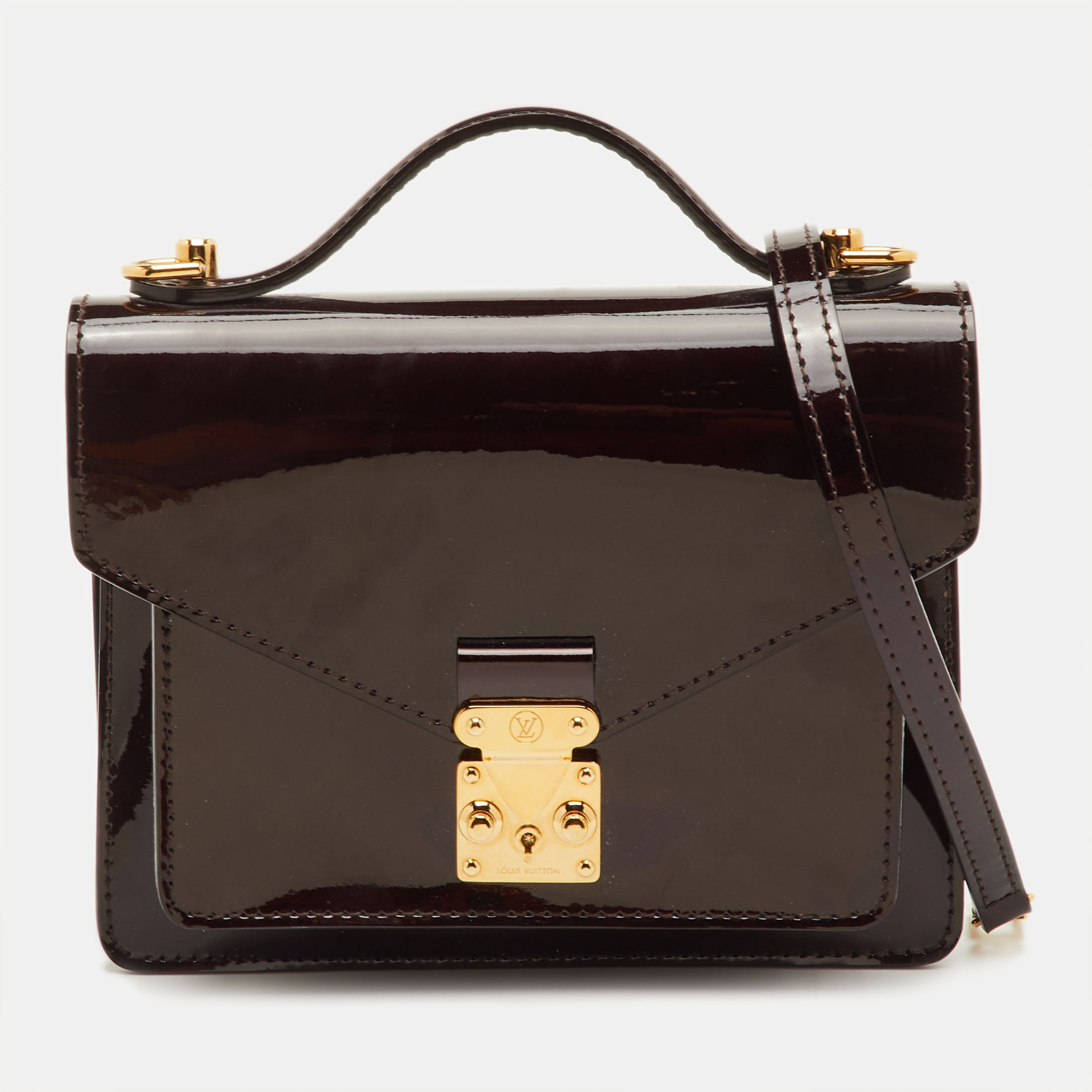 

Louis Vuitton Monceau BB Amarante Vernis Bag, Burgundy