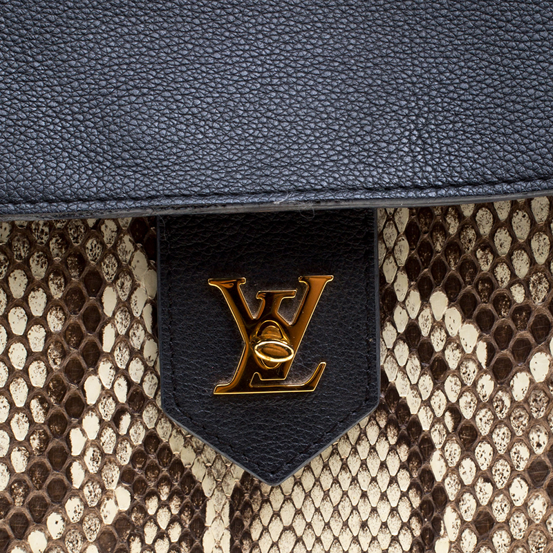 Buy Louis Vuitton Lockme Handbag Leather and Python MM Black 375501