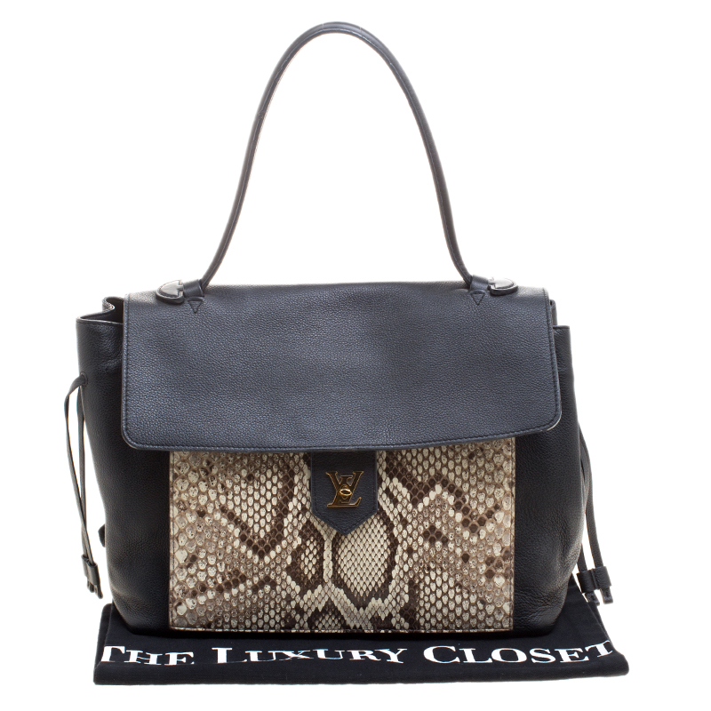 Louis Vuitton Lockme Ever Handbag Leather mm Black