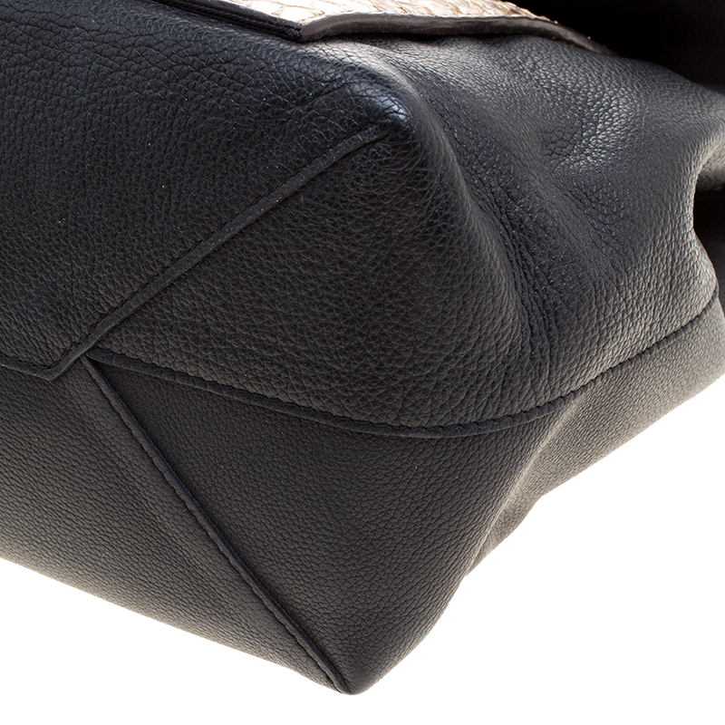 Buy Louis Vuitton Lockme Handbag Leather and Python MM Black 375501