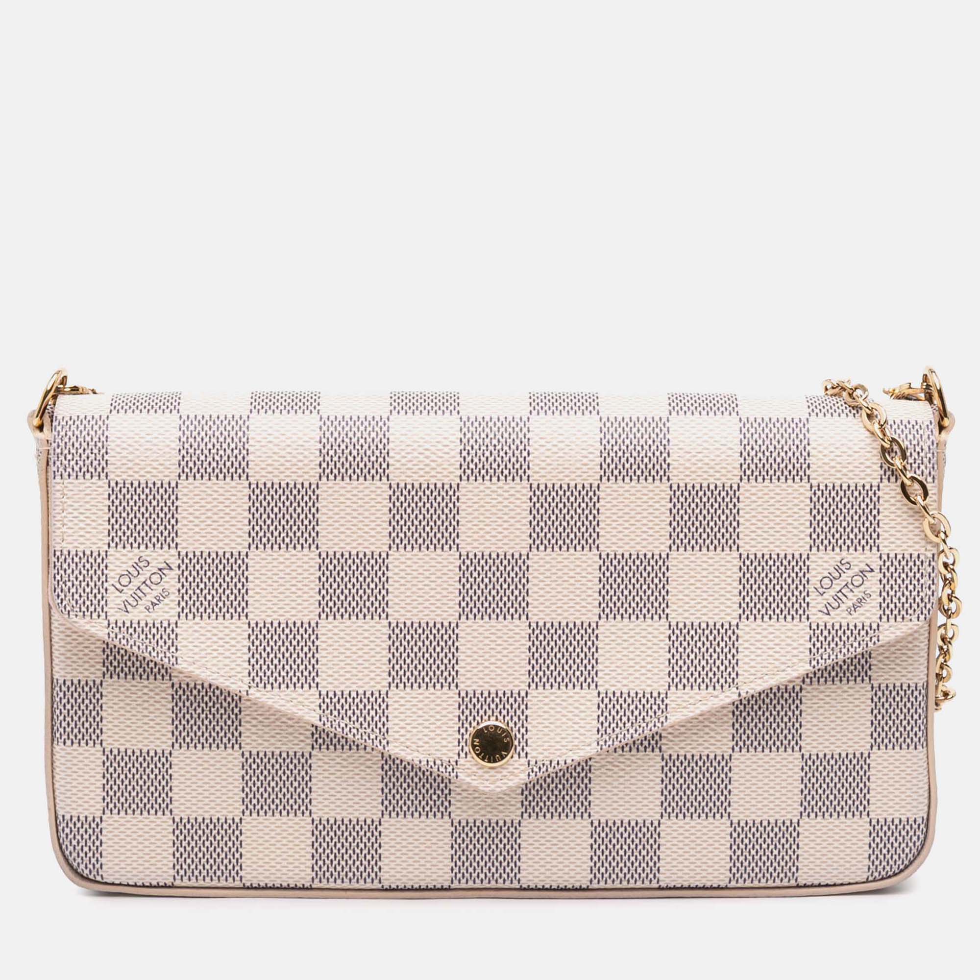 

Louis Vuitton White Damier Azur Pochette Felicie