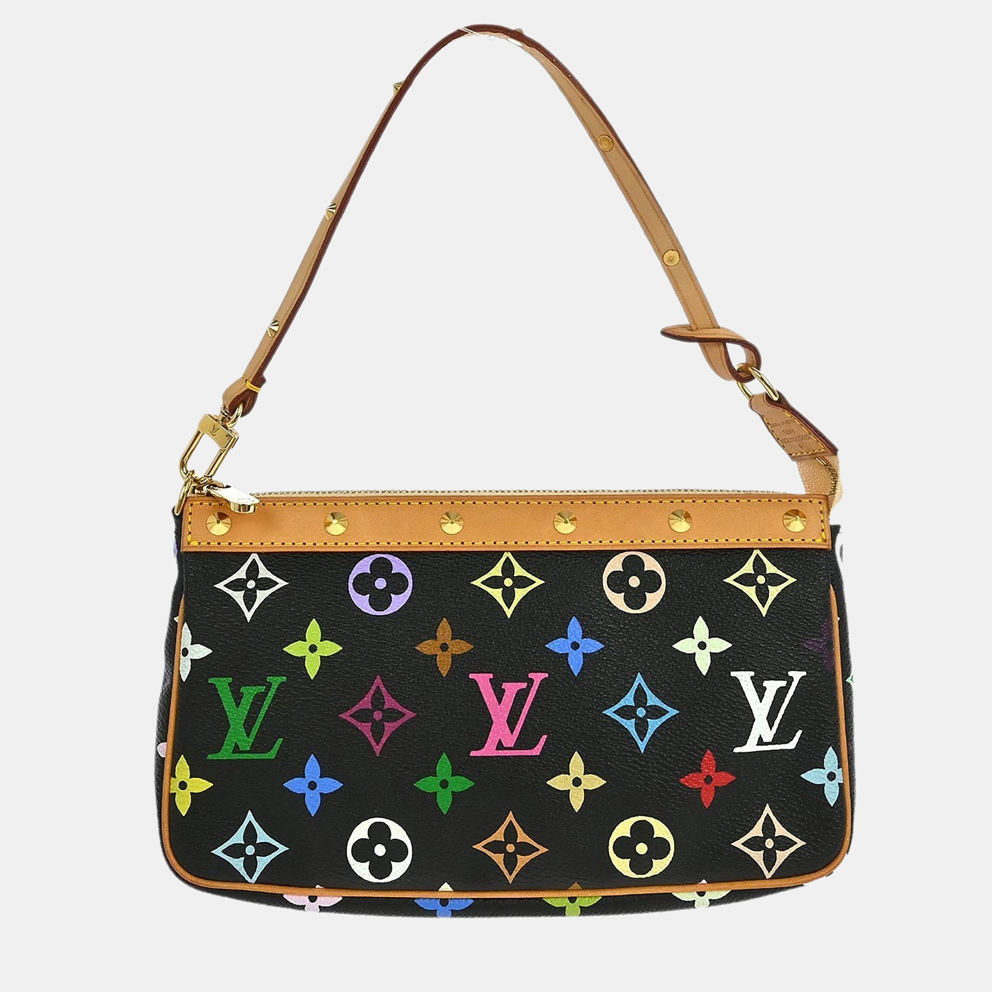 

Louis Vuitton Pochette Accessoires Black Multicolor Monogram Multicolore Canvas Clutch Bag