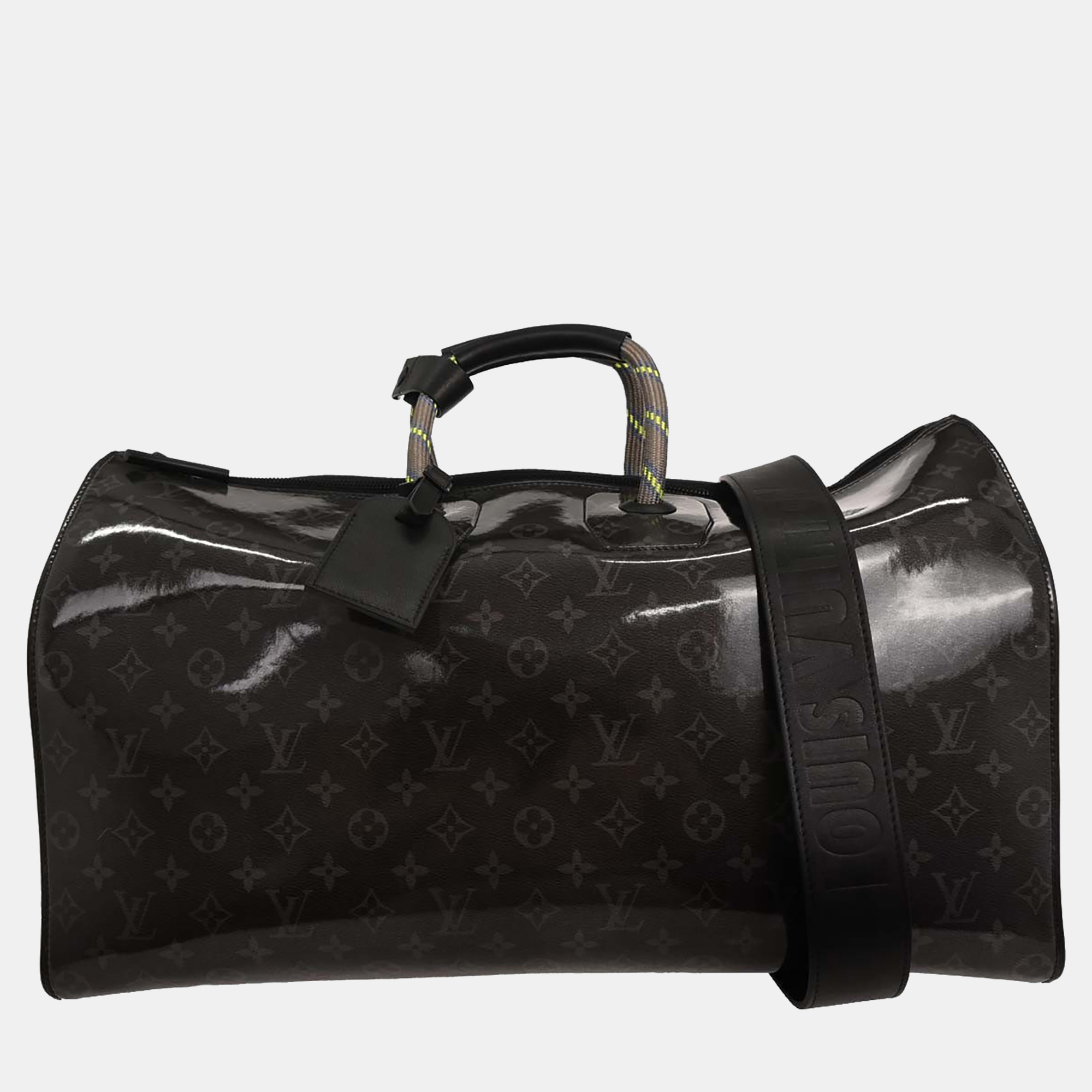 

Louis Vuitton Keepall Bandouliere 50 Monogram Glaze Canvas Duffel Bag, Black