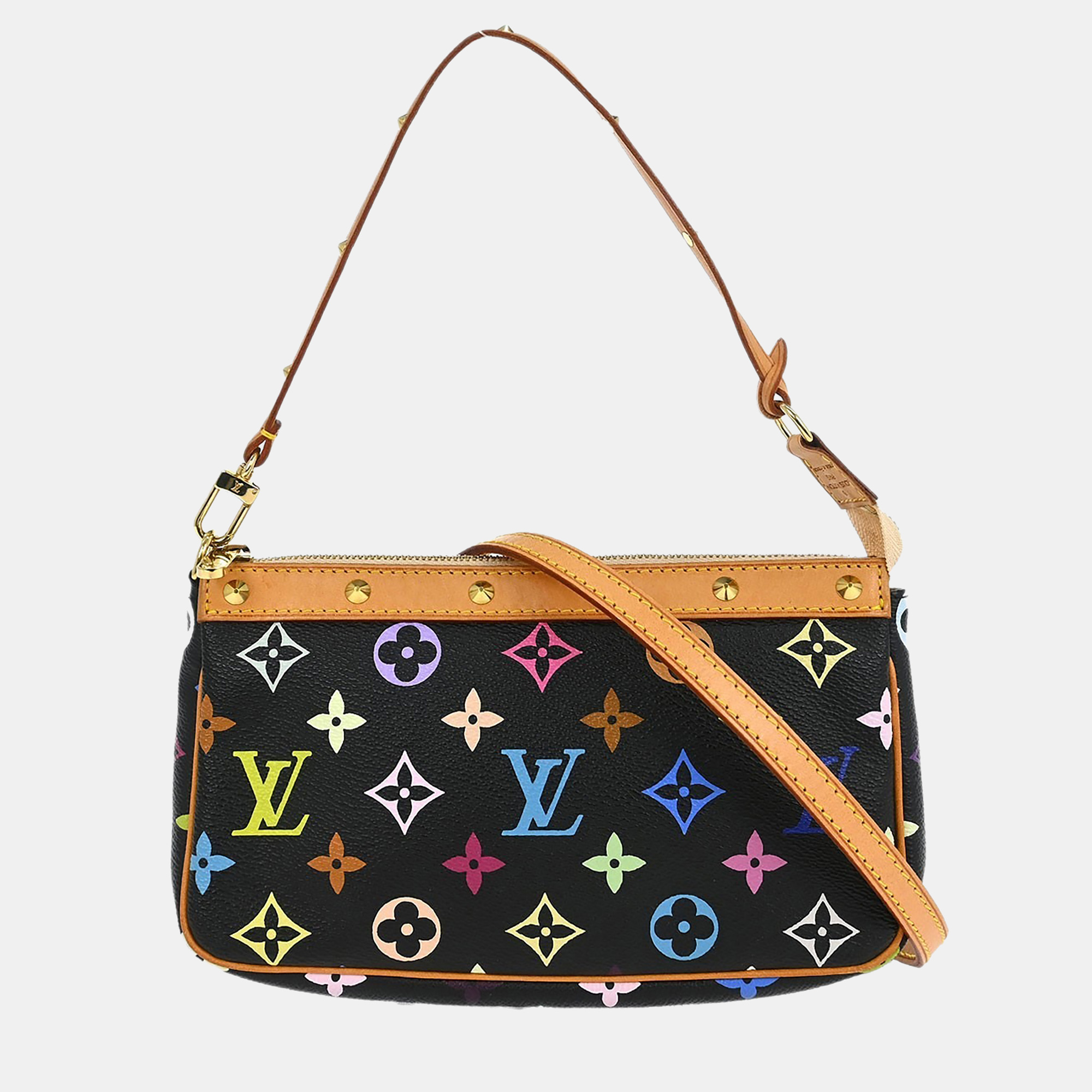 

Louis Vuitton Pochette Accessoires Multicolor Monogram Canvas Shoulder Bag, Black