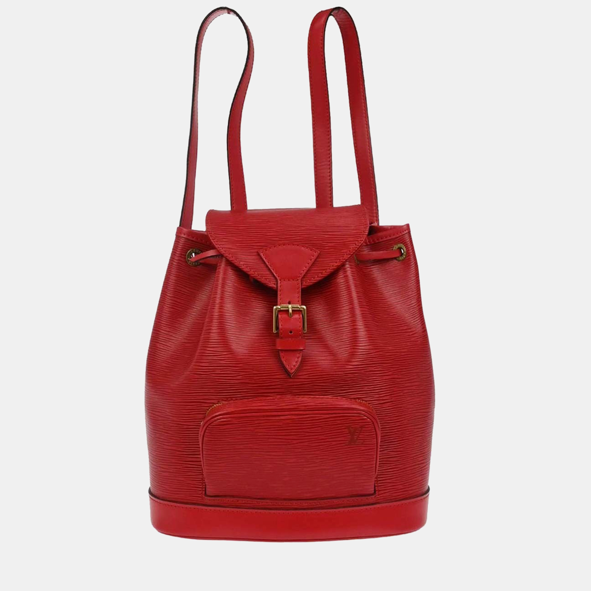 

Louis Vuitton Red Epi Montsouris Mm Monaco Limited Backpack