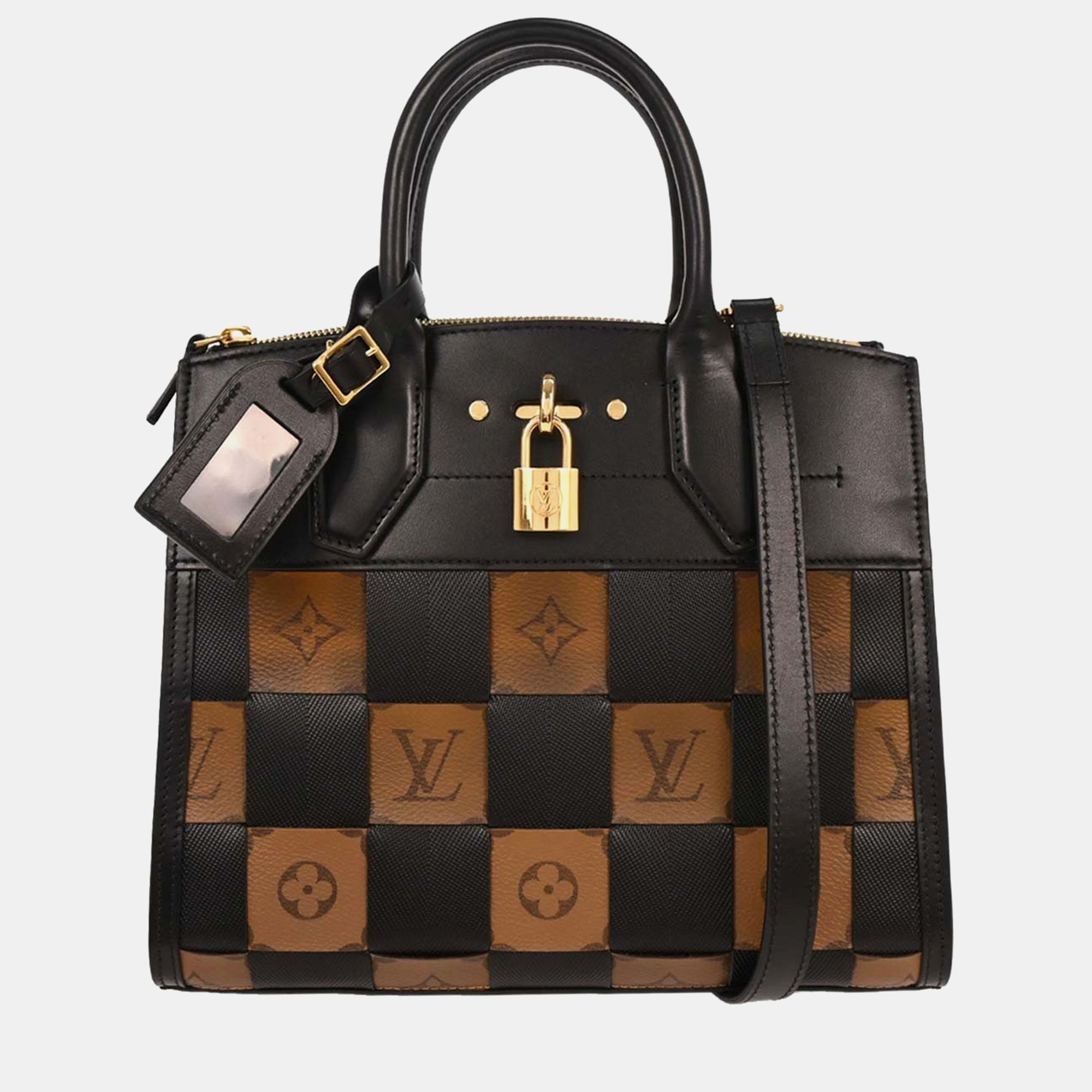 

Louis Vuitton Monogram Reverse City Steamer Pm Tote Bag, Black