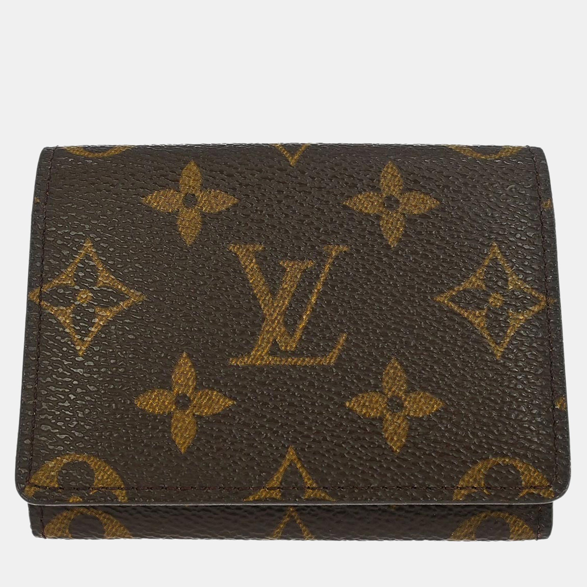 

Louis Vuitton Monogram Enveloppe Carte De Visite Card Case, Brown