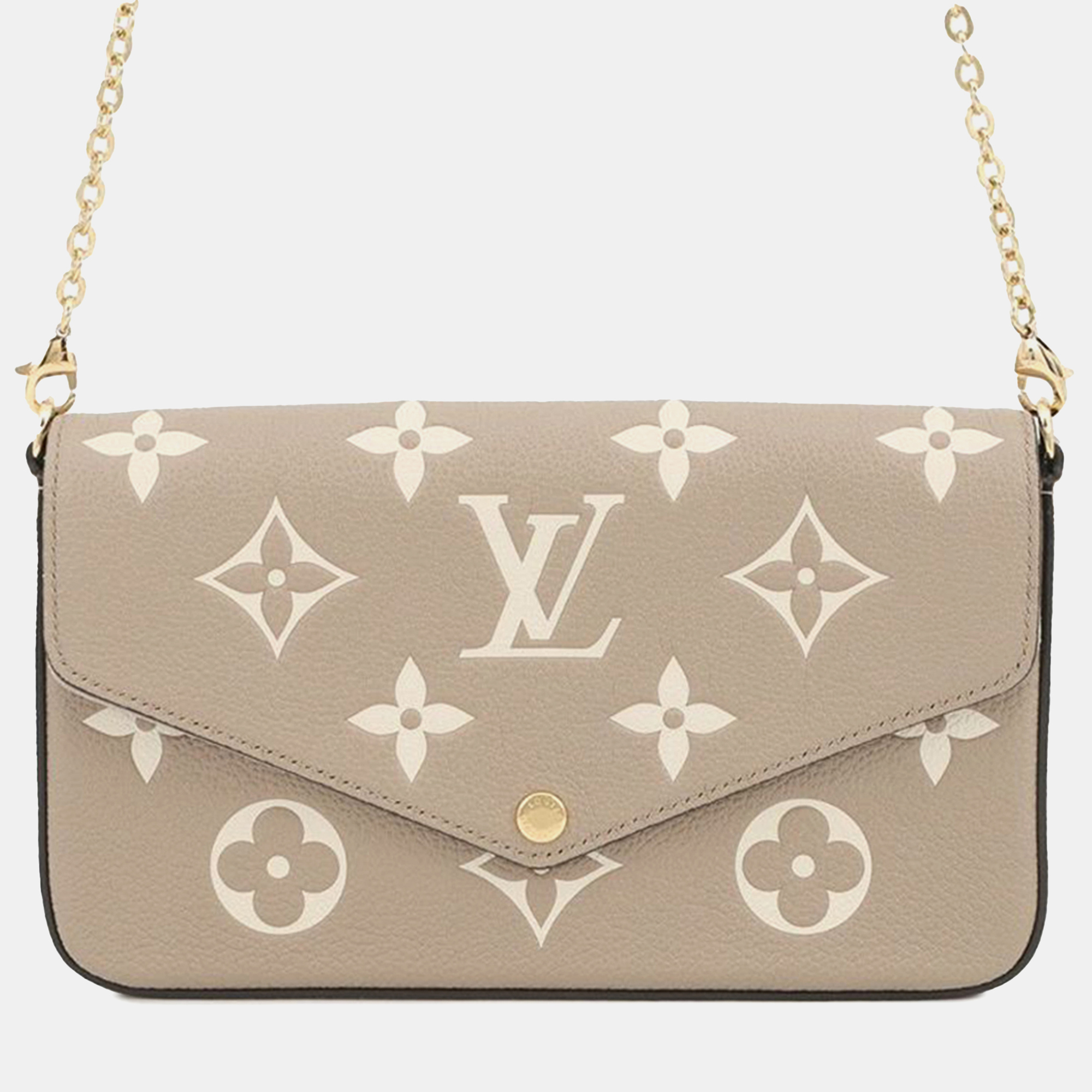 

Louis Vuitton Bicolor Monogram Empreinte Pochette Felicie, Beige