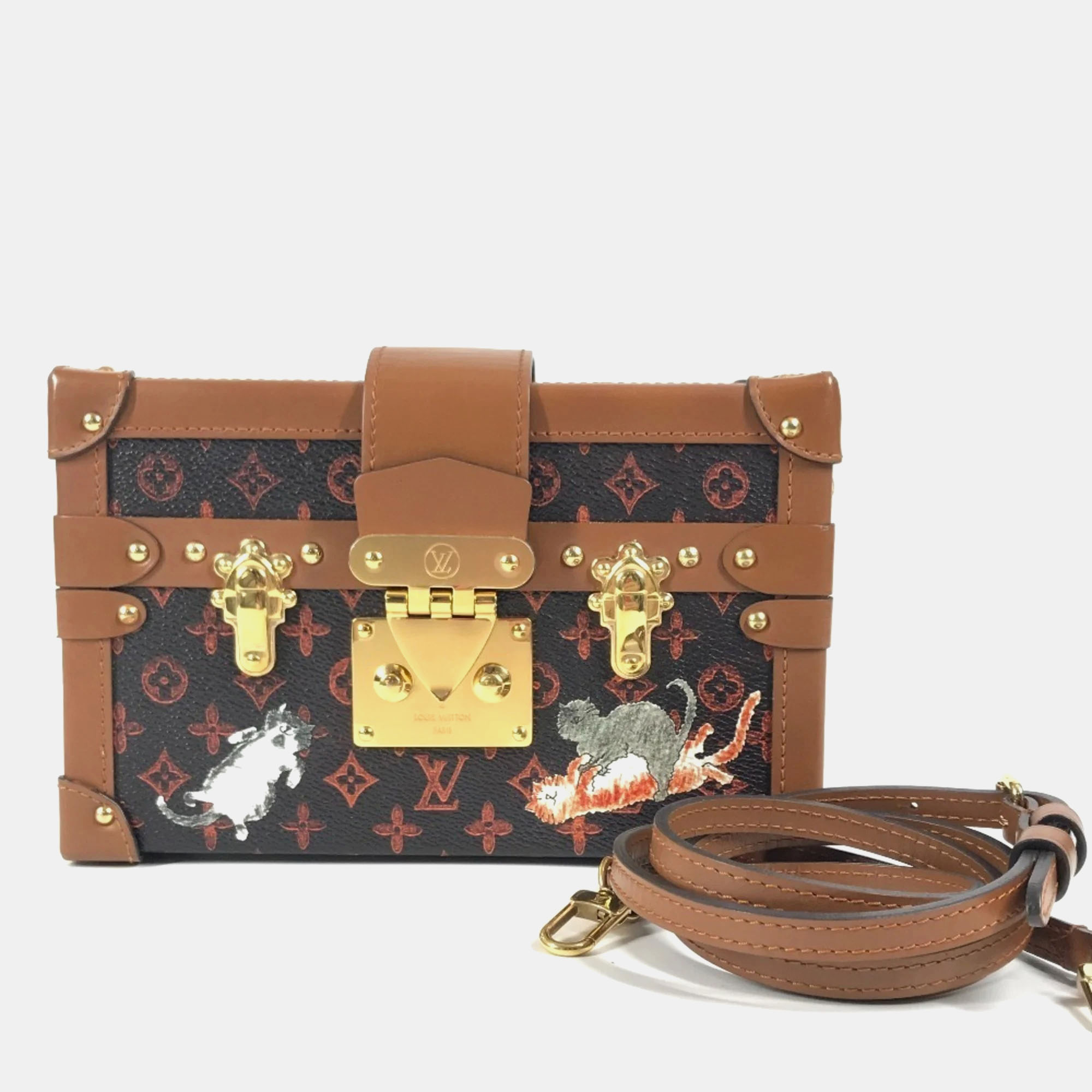 

Louis Vuitton Monogram Catgram Petite Malle NM Brown Canvas Clutch Bag