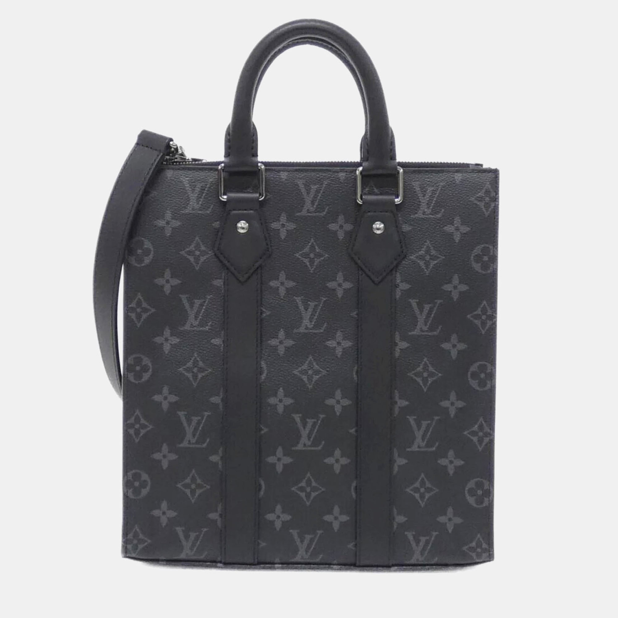

Louis Vuitton Monogram Eclipse Sac Plat Cross Handbag, Black