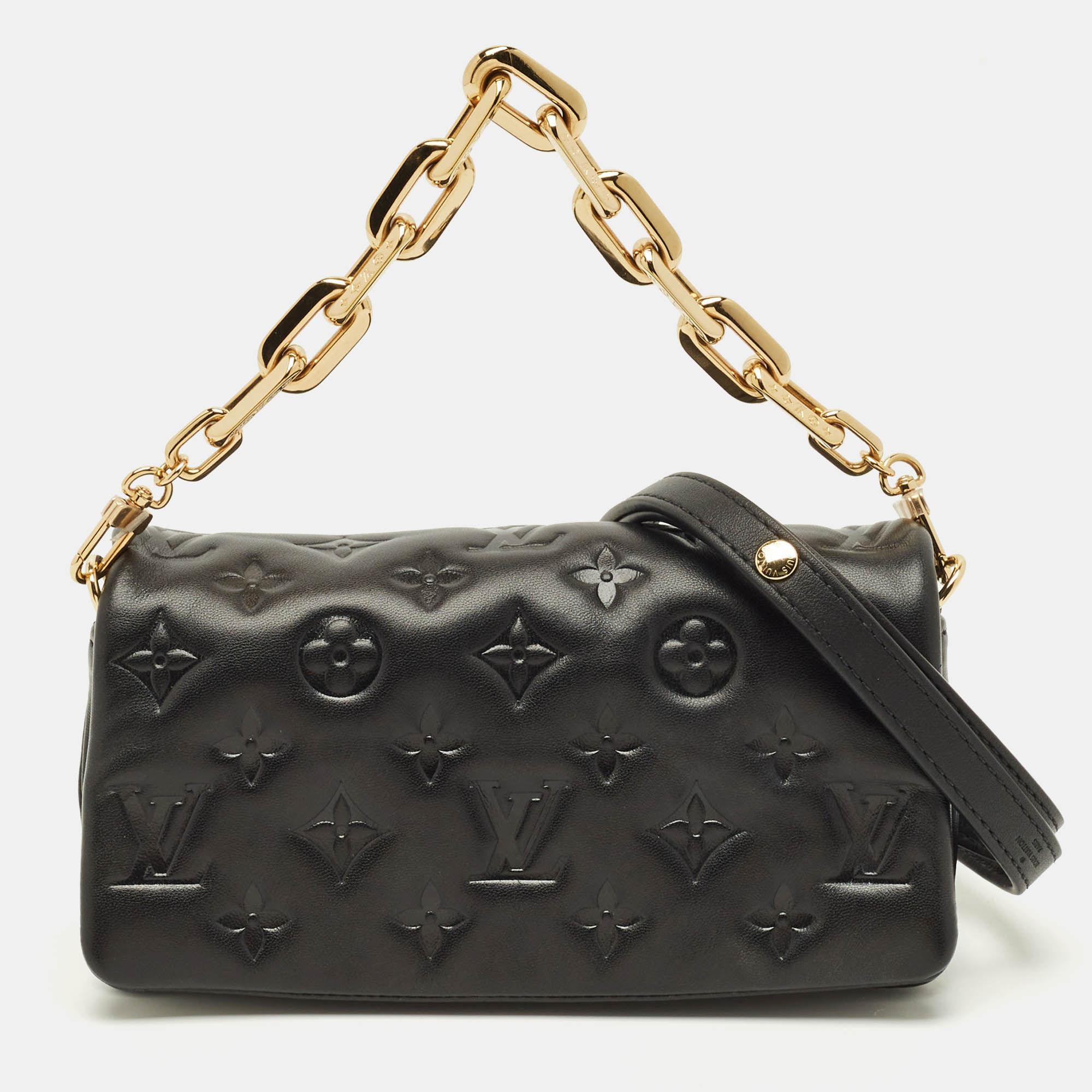 

Louis Vuitton Coussin Black Monogram Embossed Leather Pochette