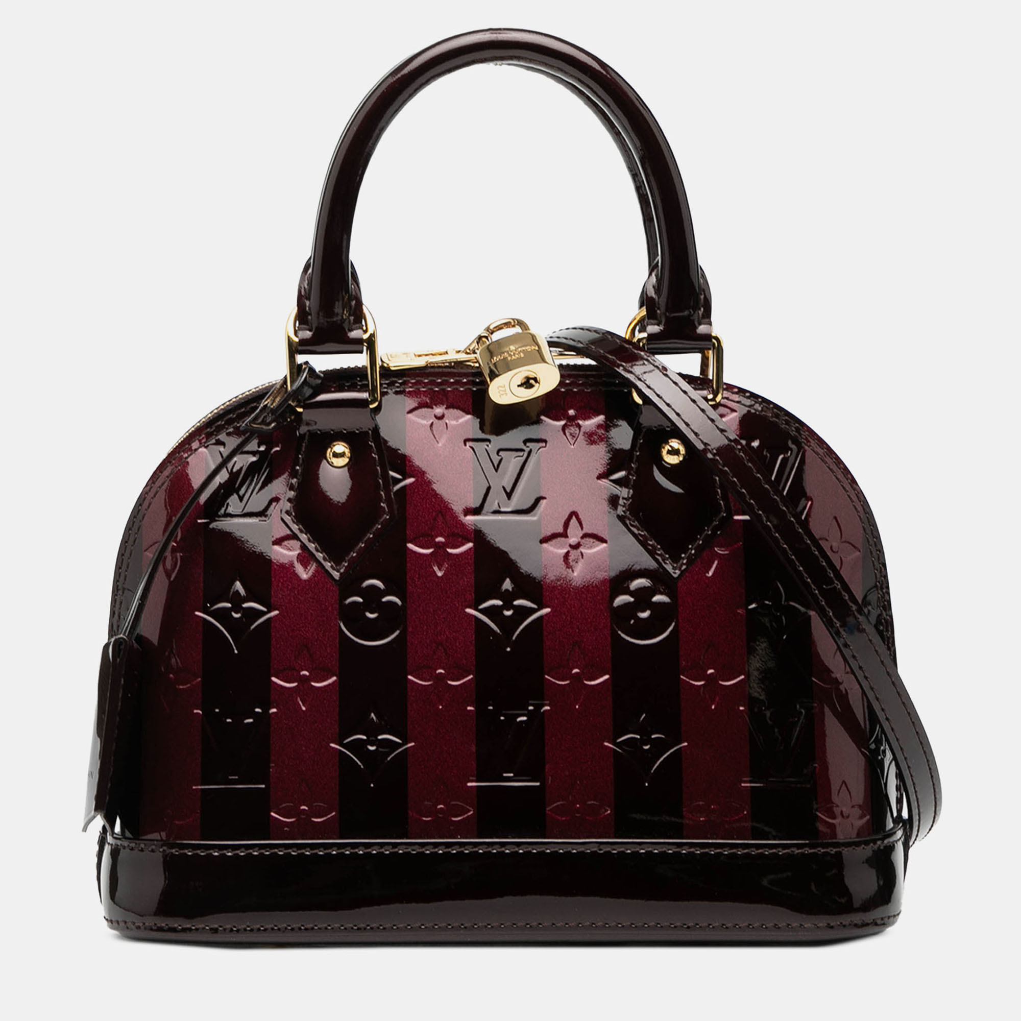 

Louis Vuitton Purple Monogram Rayures Vernis Alma BB