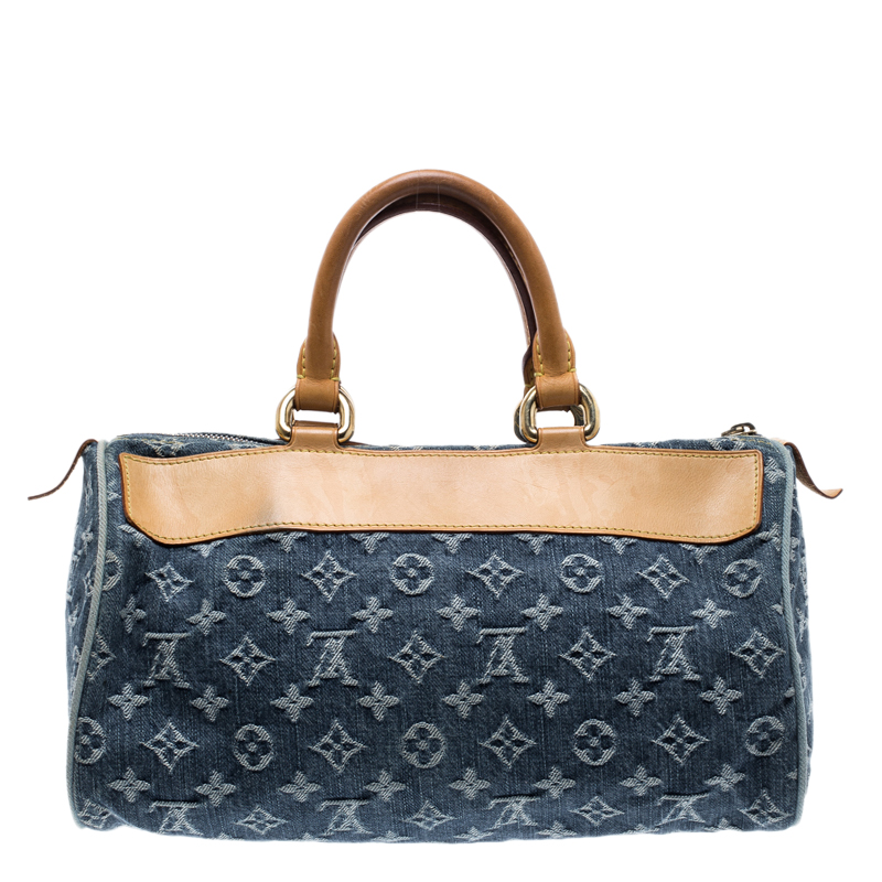 Néo speedy handbag Louis Vuitton Blue in Denim - Jeans - 32331166