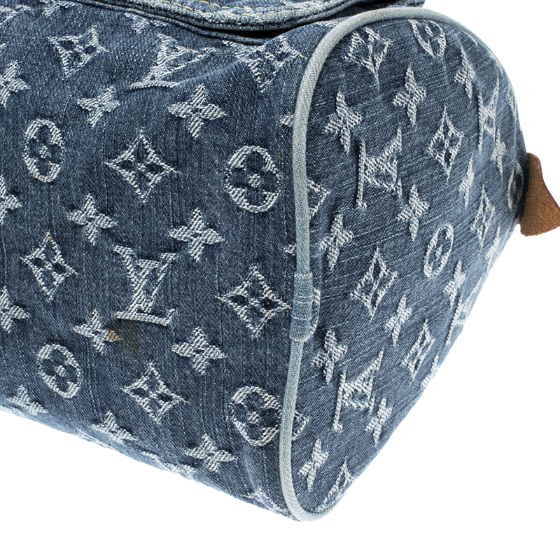 Néo speedy handbag Louis Vuitton Blue in Denim - Jeans - 31437006