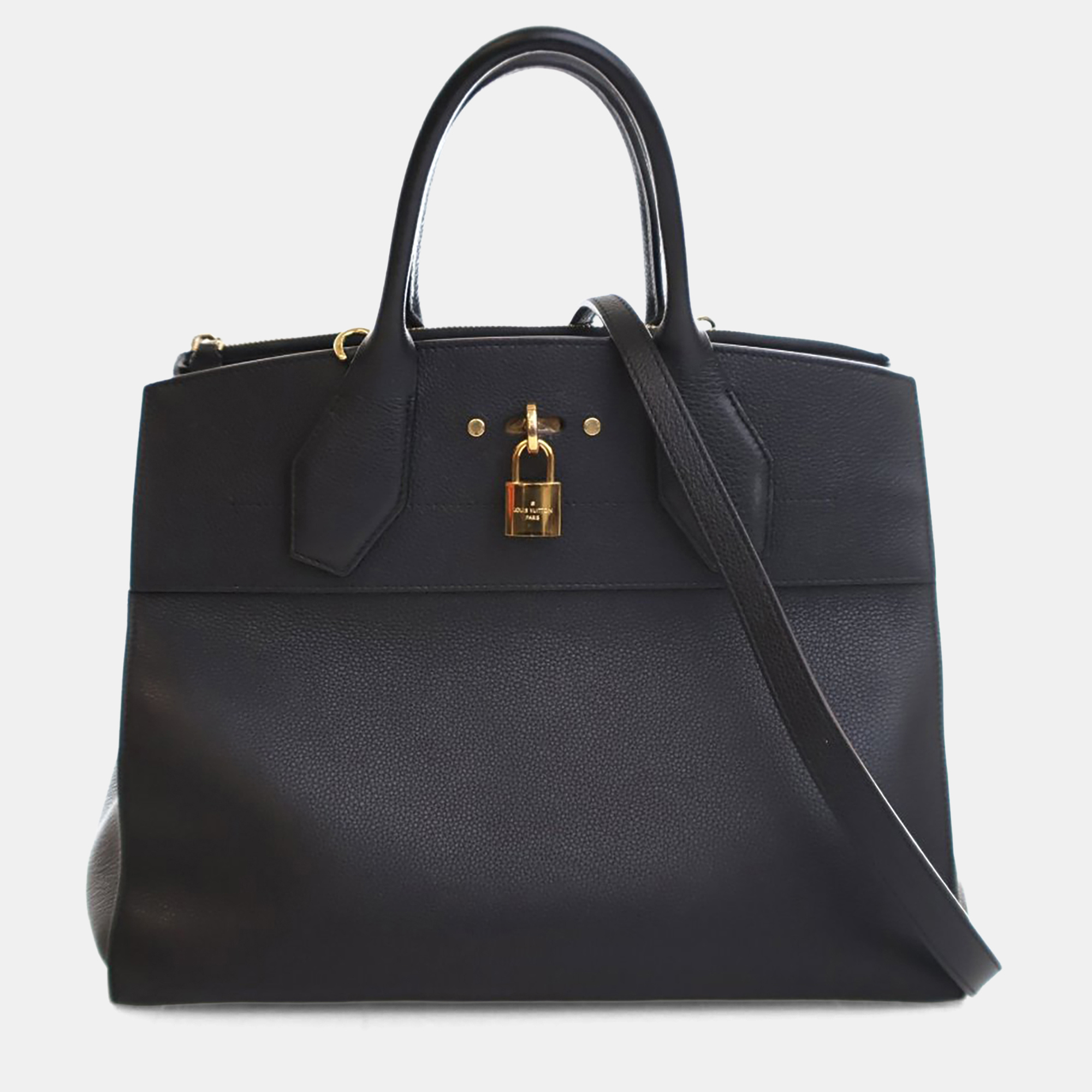 

Louis Vuitton Black Taurillon City Steamer MM
