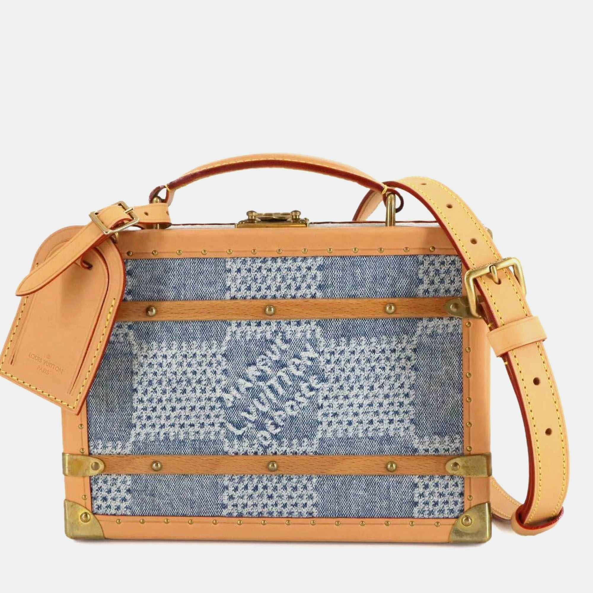 

Louis Vuitton Damier Denim 3D Handle Trunk 2-Way Handbag/Shoulder Bag Blue Trunk