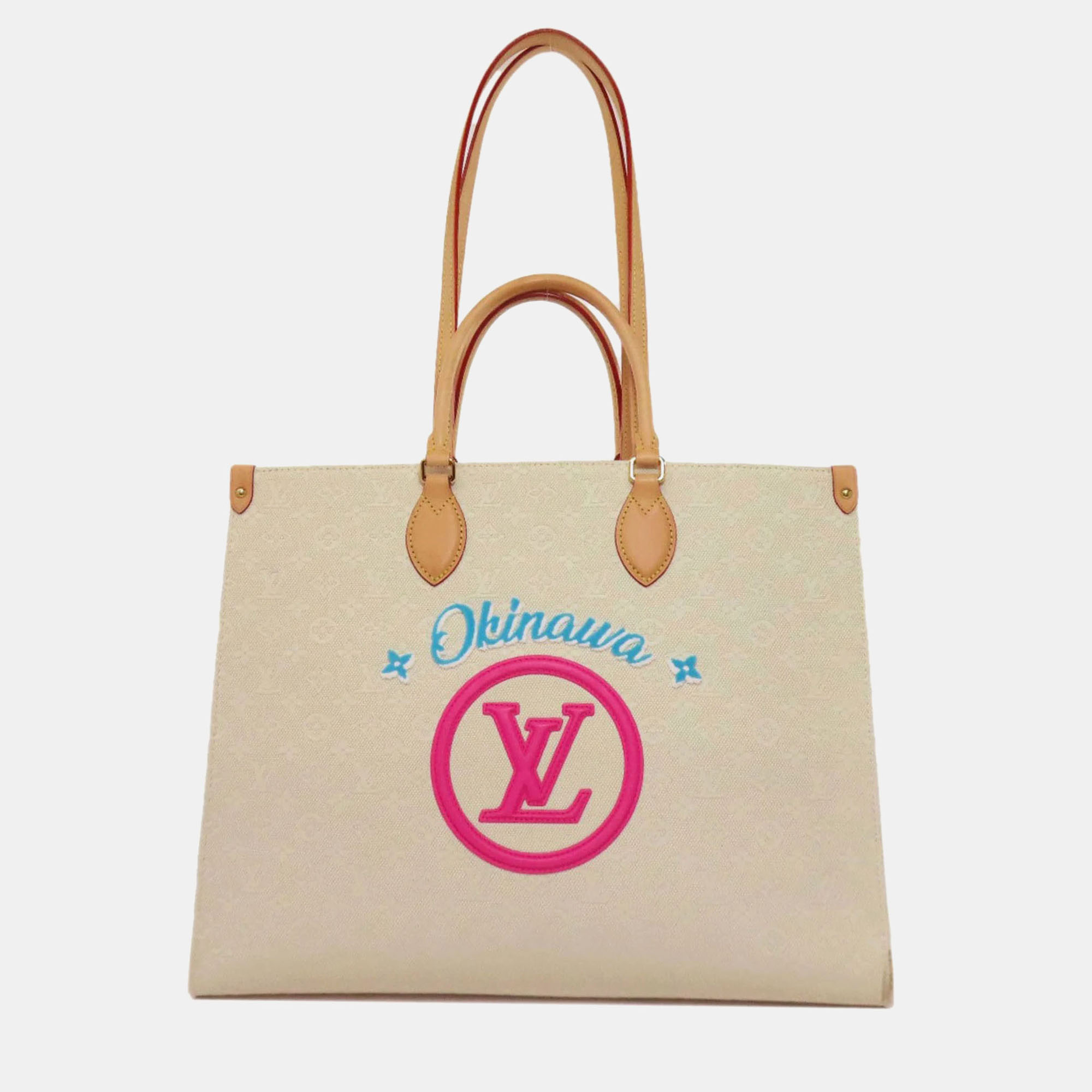 

Louis Vuitton On The Go Gm Okinawa Limited Edition Canvas Tote Bag, Beige
