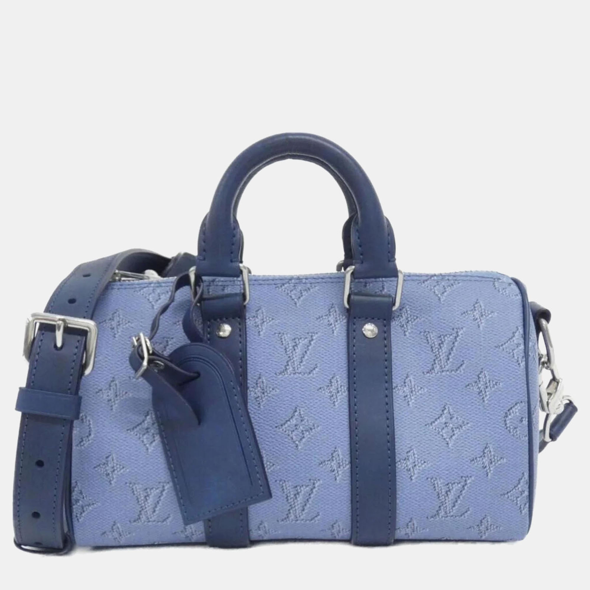 

Louis Vuitton Monogram Heritage Keepall Bandouliere  Boston Bag, Blue