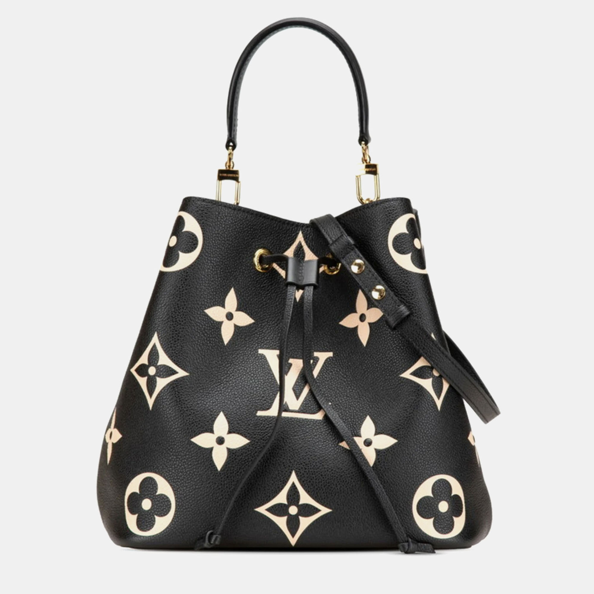 

Louis Vuitton Monogram Empreinte Neonoe Mm Handbag/Shoulder Bag Black Noir Beige Leather