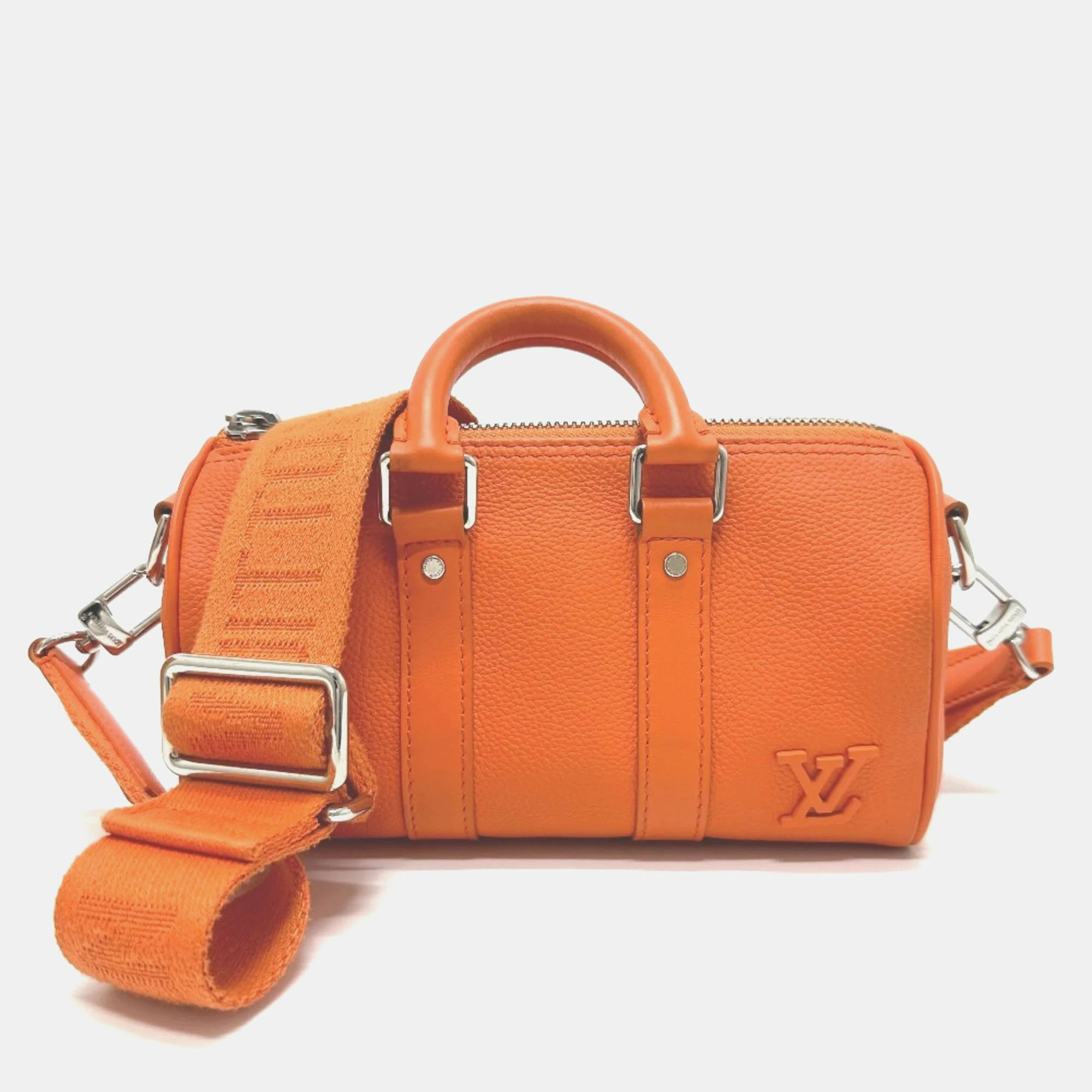 

Louis Vuitton Aerogram Keepall  2-Way Shoulder Bag Leather Orange
