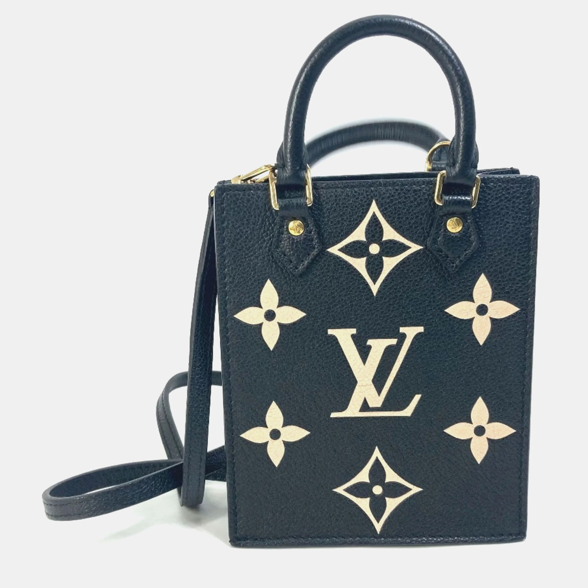 

Louis Vuitton Monogram Empreinte Petite Sac Plat In Leather Black