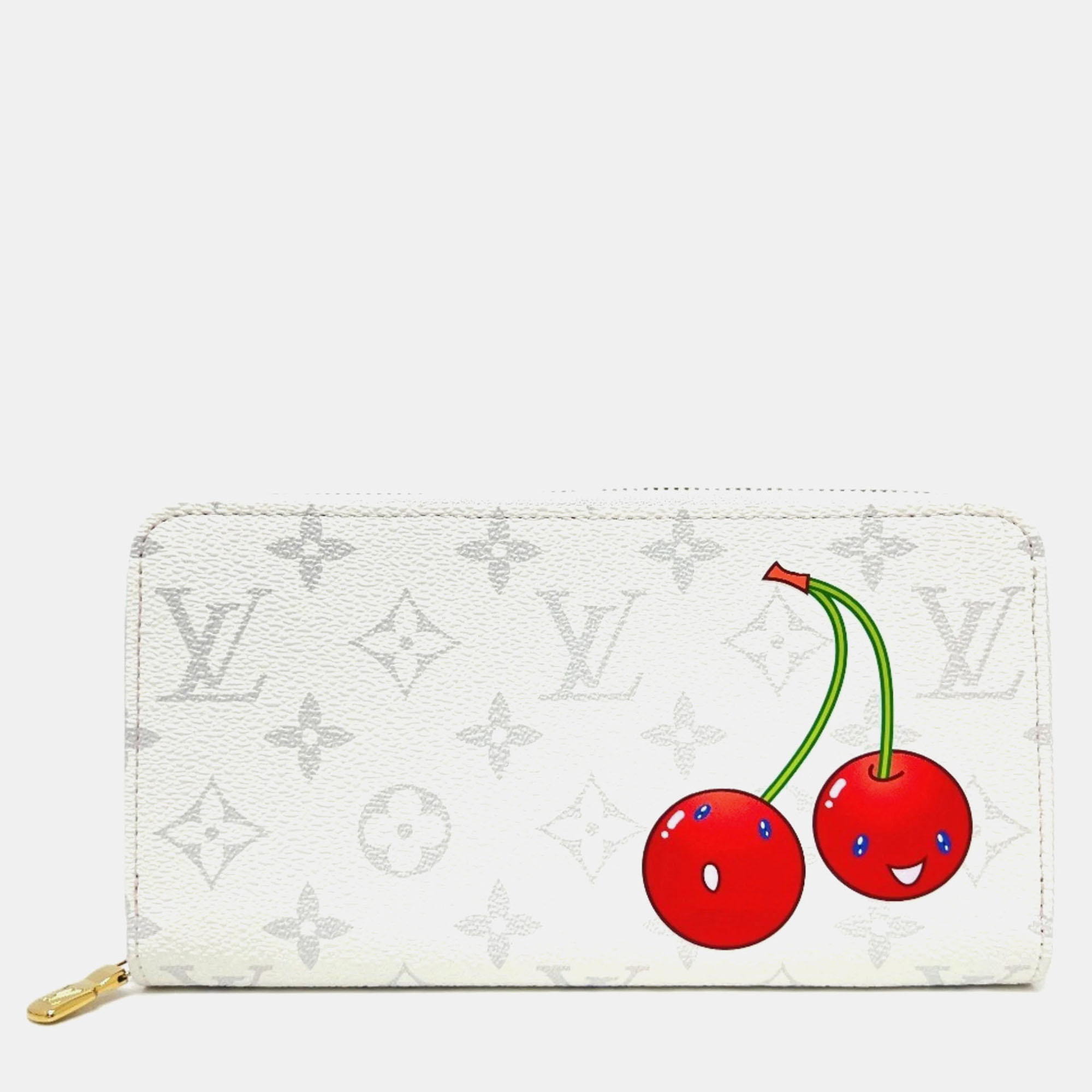

Louis Vuitton Monogram Lv X Tm Zippy Wallet Cherry Long Canvas White