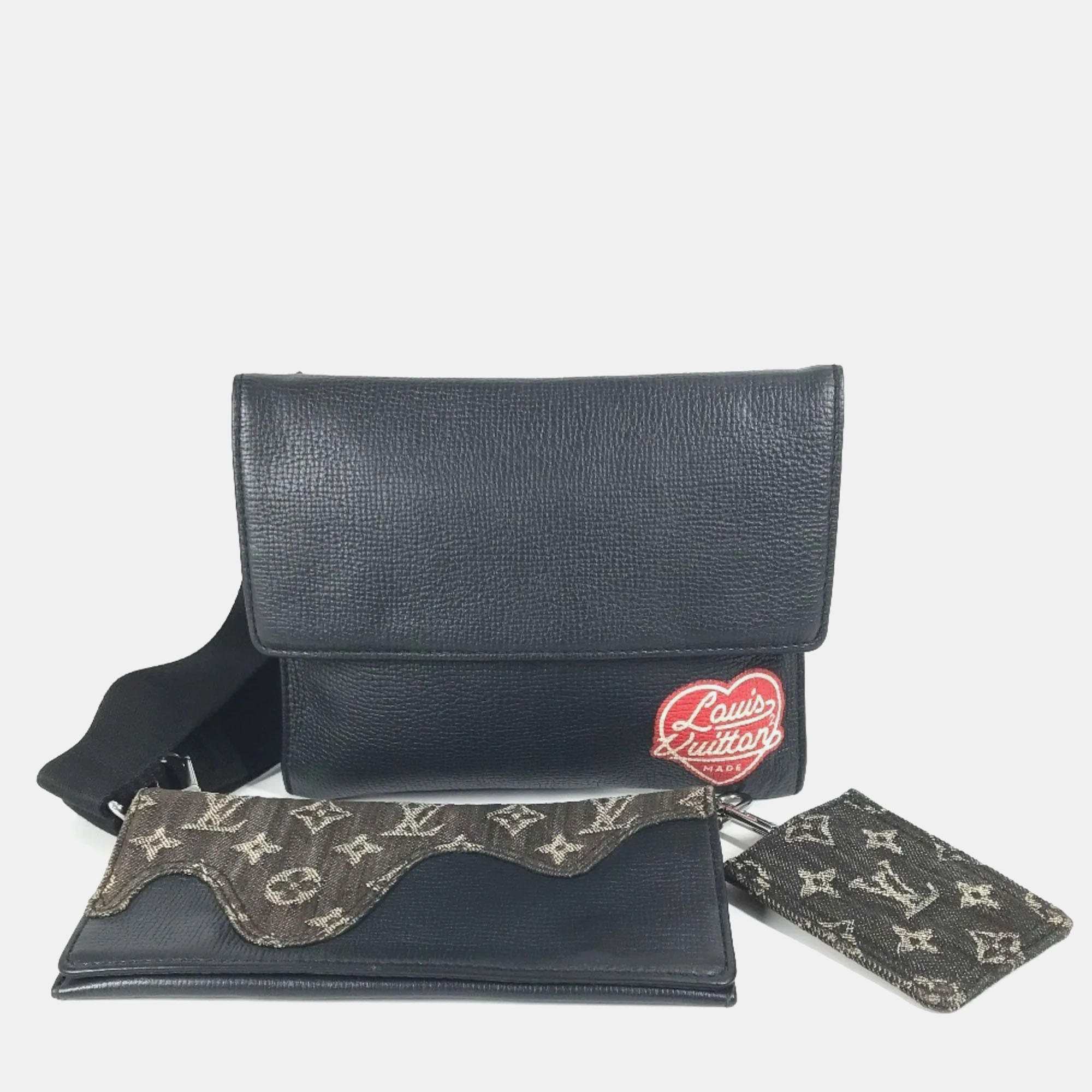 

Louis Vuitton Squared Collection Trio Black Monogram Denim Taurillon Leather Bag Set