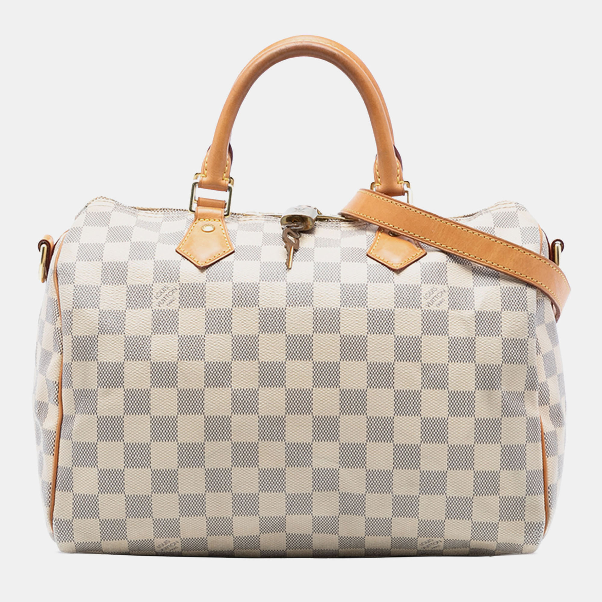

Louis Vuitton White Damier Azur Speedy Bandouliere 30