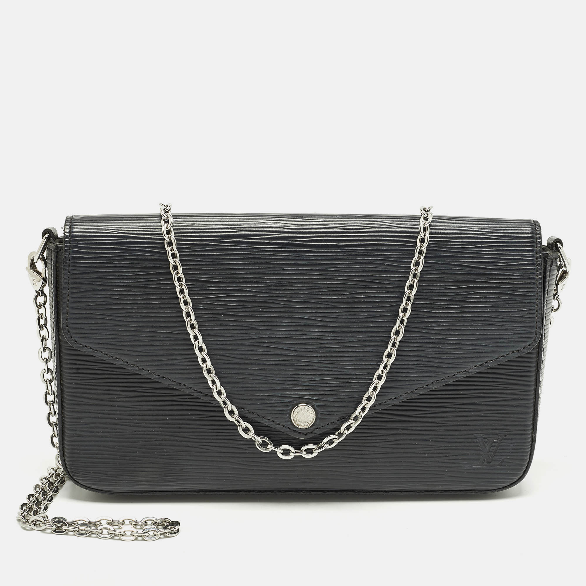 

Louis Vuitton Black Epi Leather Pochette Felicie Bag