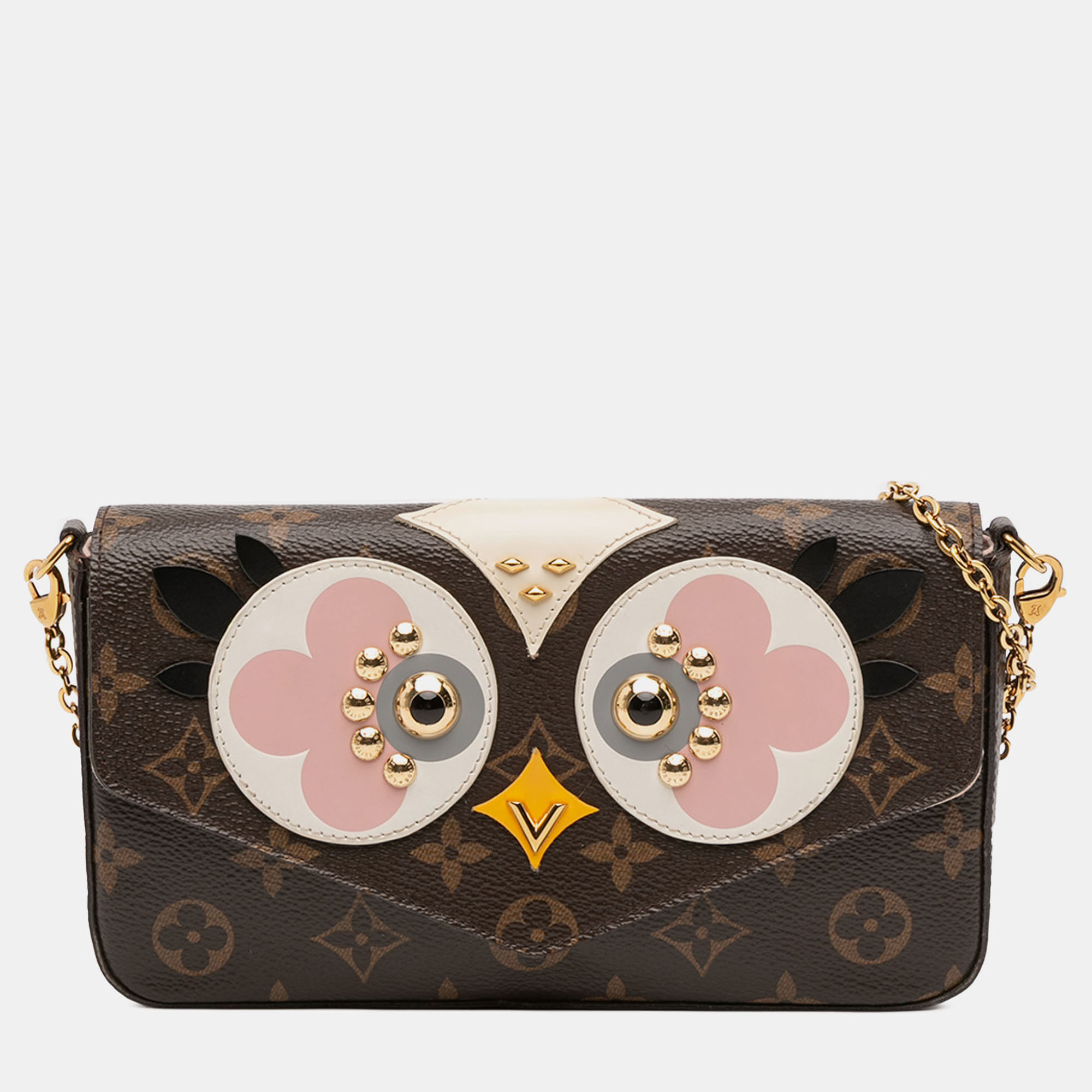 

Louis Vuitton Brown Monogram Lovely Birds Pochette Felicie