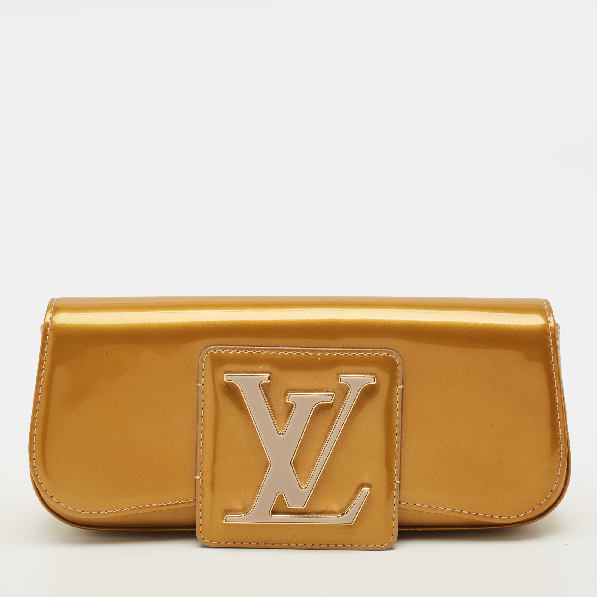 

Louis Vuitton Sobe Rose Florentine Vernis Clutch, Beige