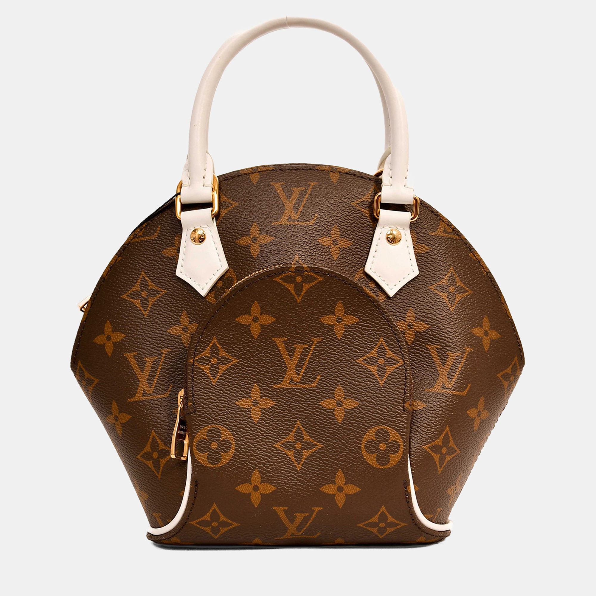 

Louis Vuitton Monogram White Accent Leather 'Elipse BB' Top Handle with Strap, Brown
