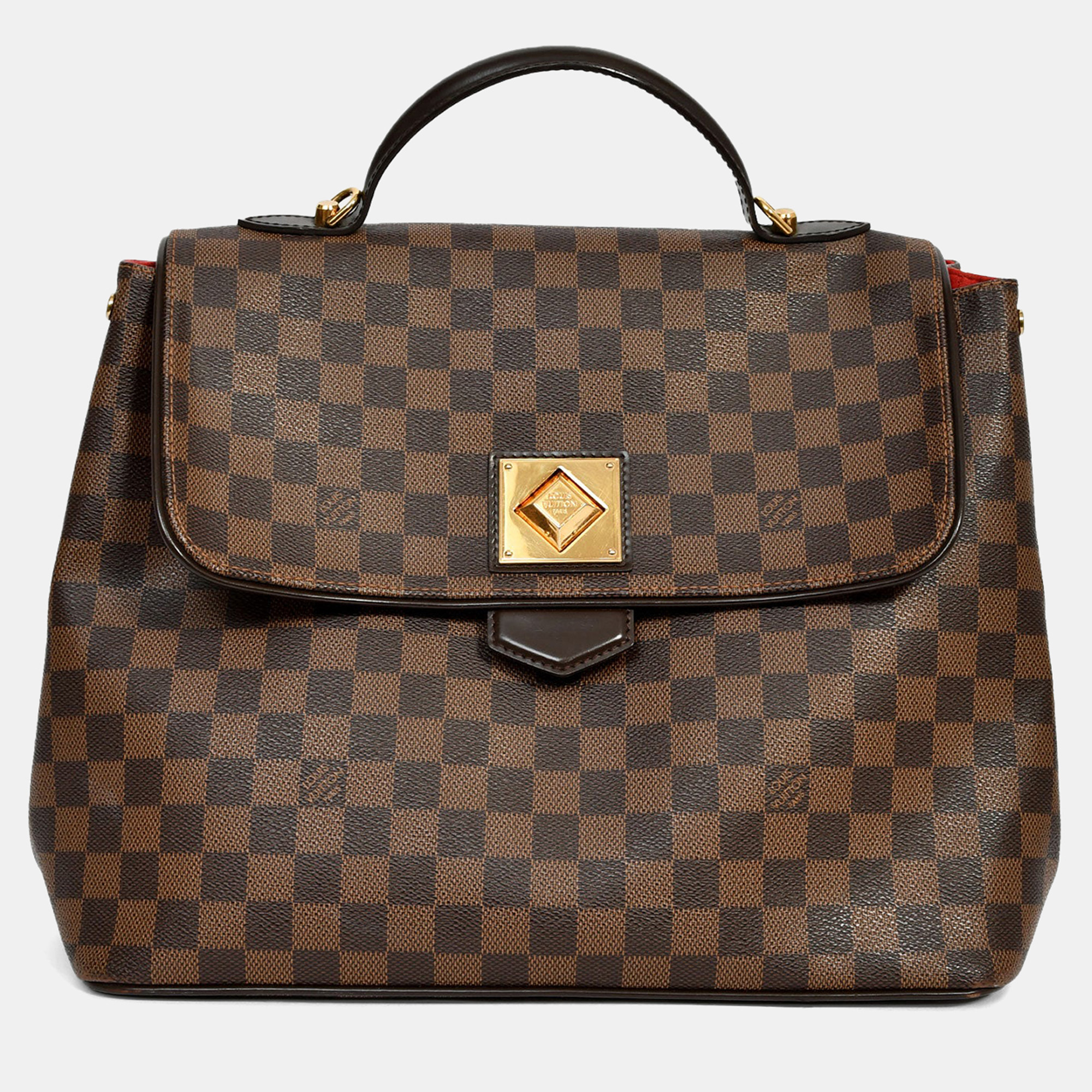 

Louis Vuitton 2011 Brown Canvas Damier Ebene GM Bergamo Tote