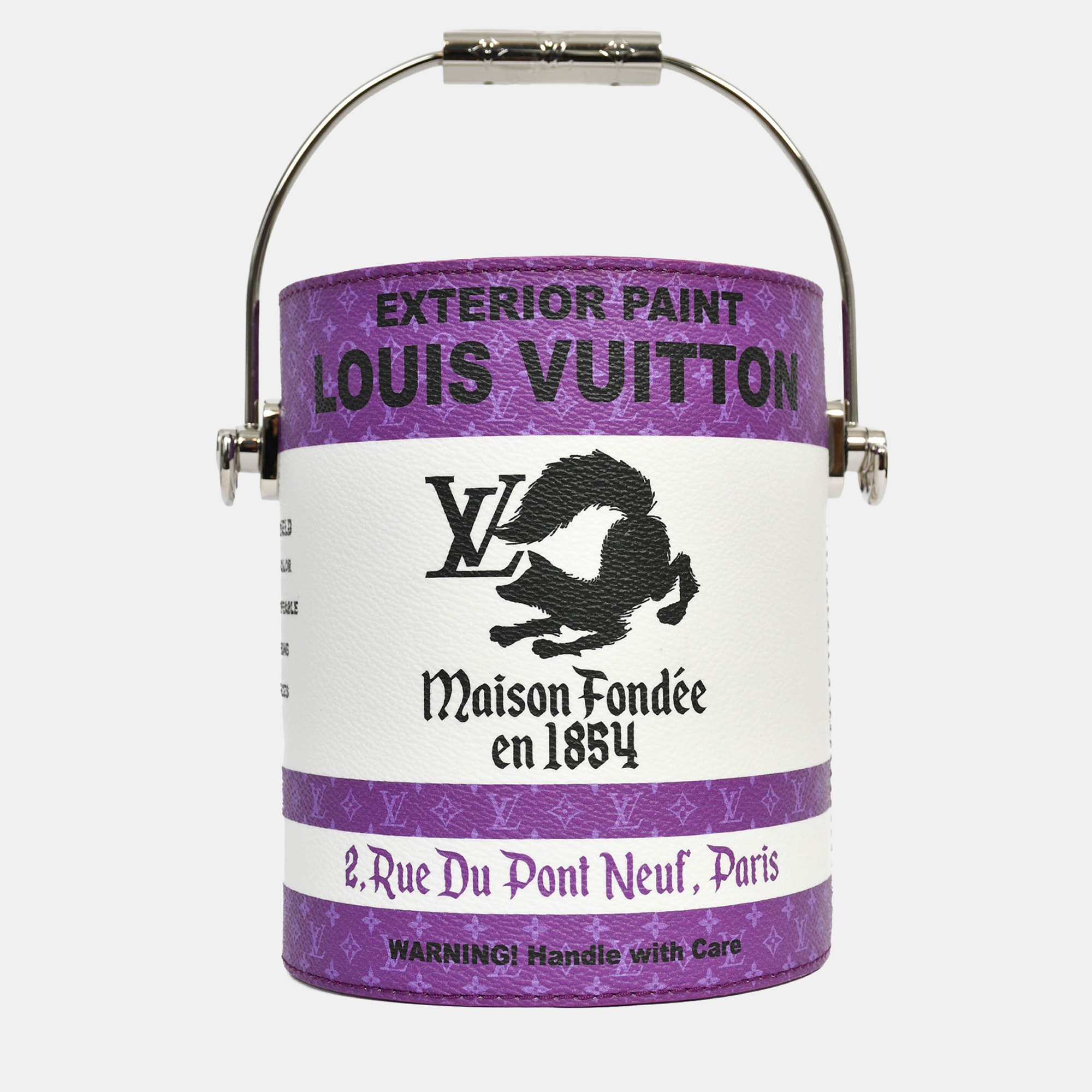 

Louis Vuitton Purple/White Paint Can Bag with Strap