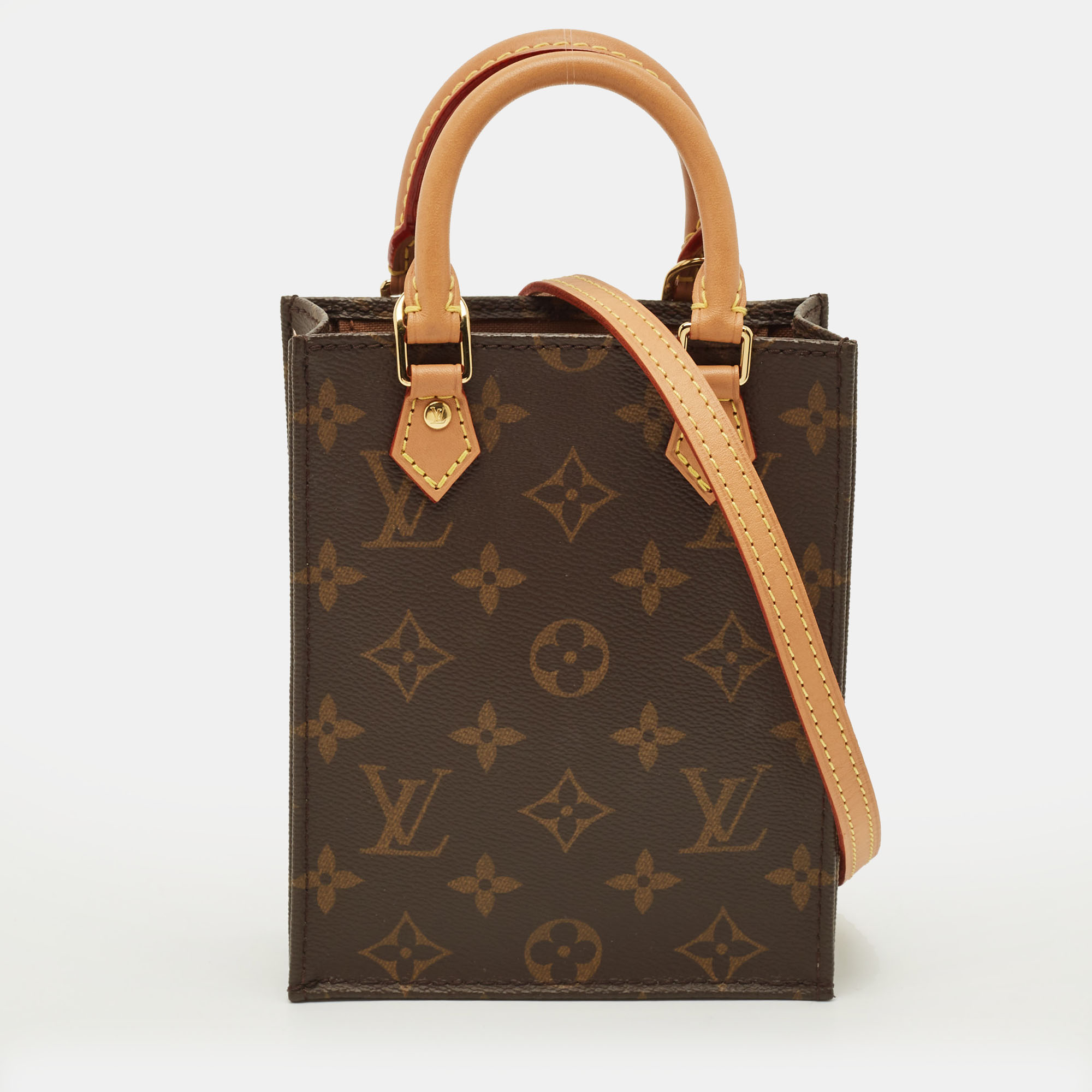 

Louis Vuitton Petit Sac Plat Monogram Canvas Bag, Brown