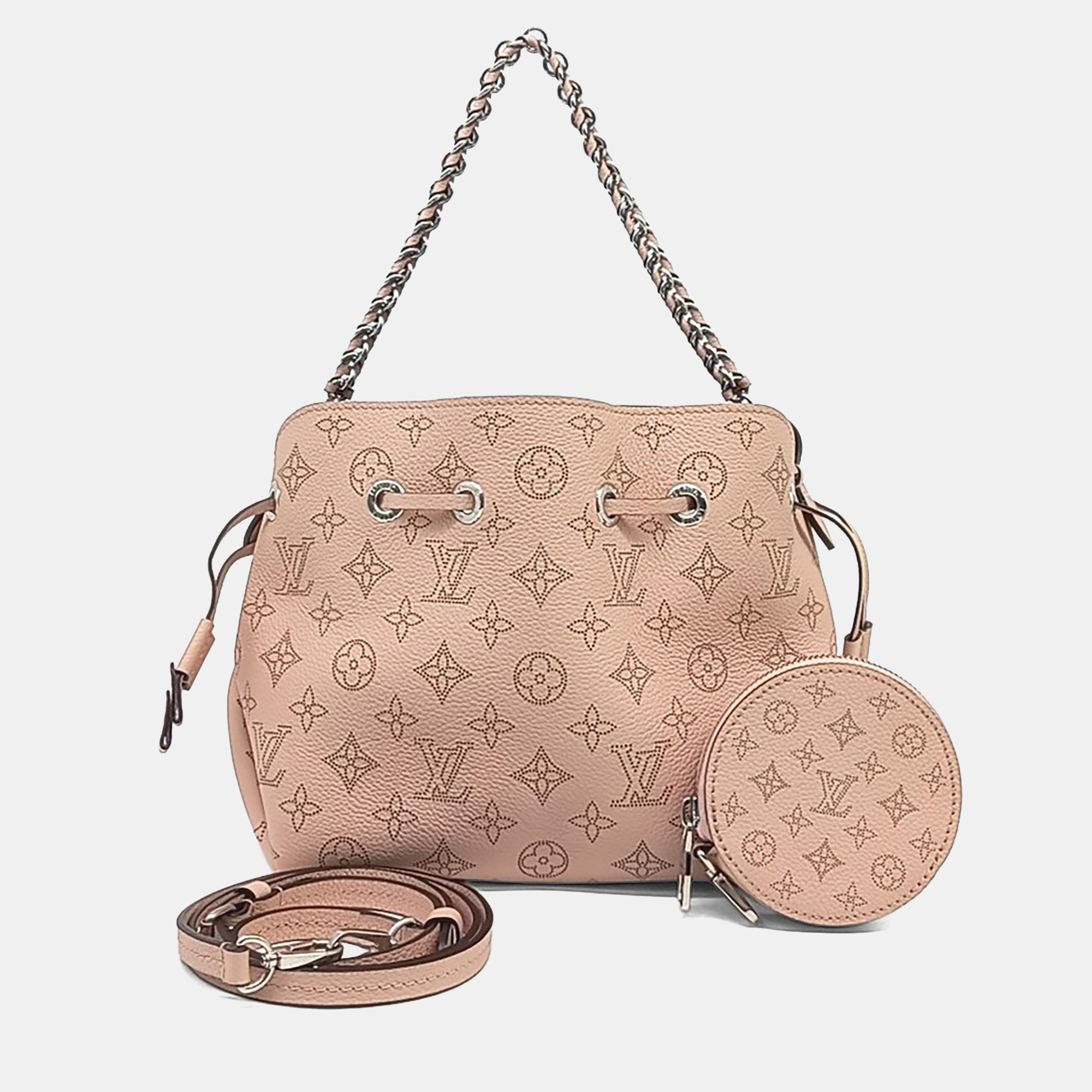 

Louis Vuitton Beige Leather Mahina Bella, Pink