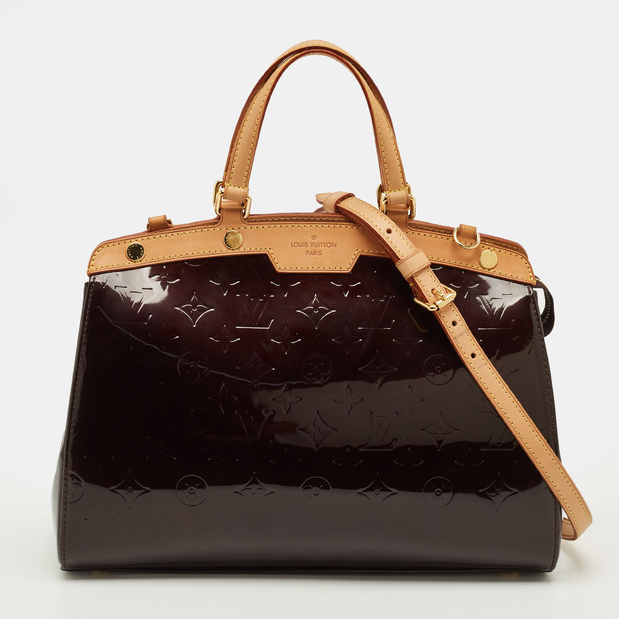 

Louis Vuitton Brea MM Amarante Monogram Vernis Bag, Burgundy