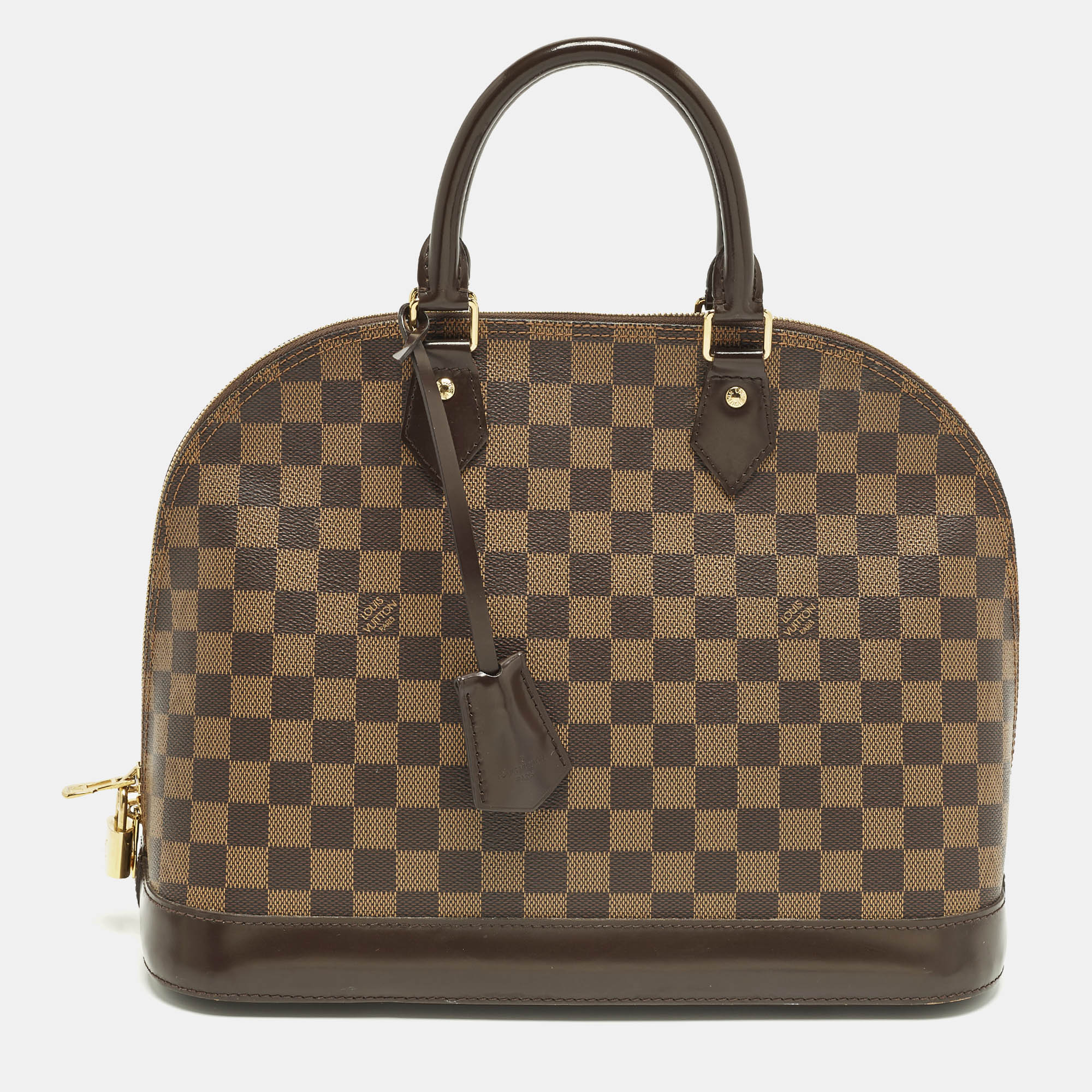 

Louis Vuitton Alma MM Damier Ebene Canvas Bag, Brown