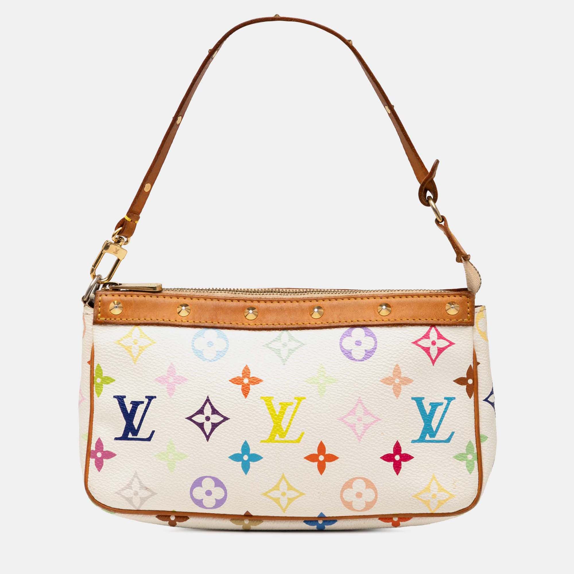 

Louis Vuitton White Monogram Multicolore Pochette Accessoires