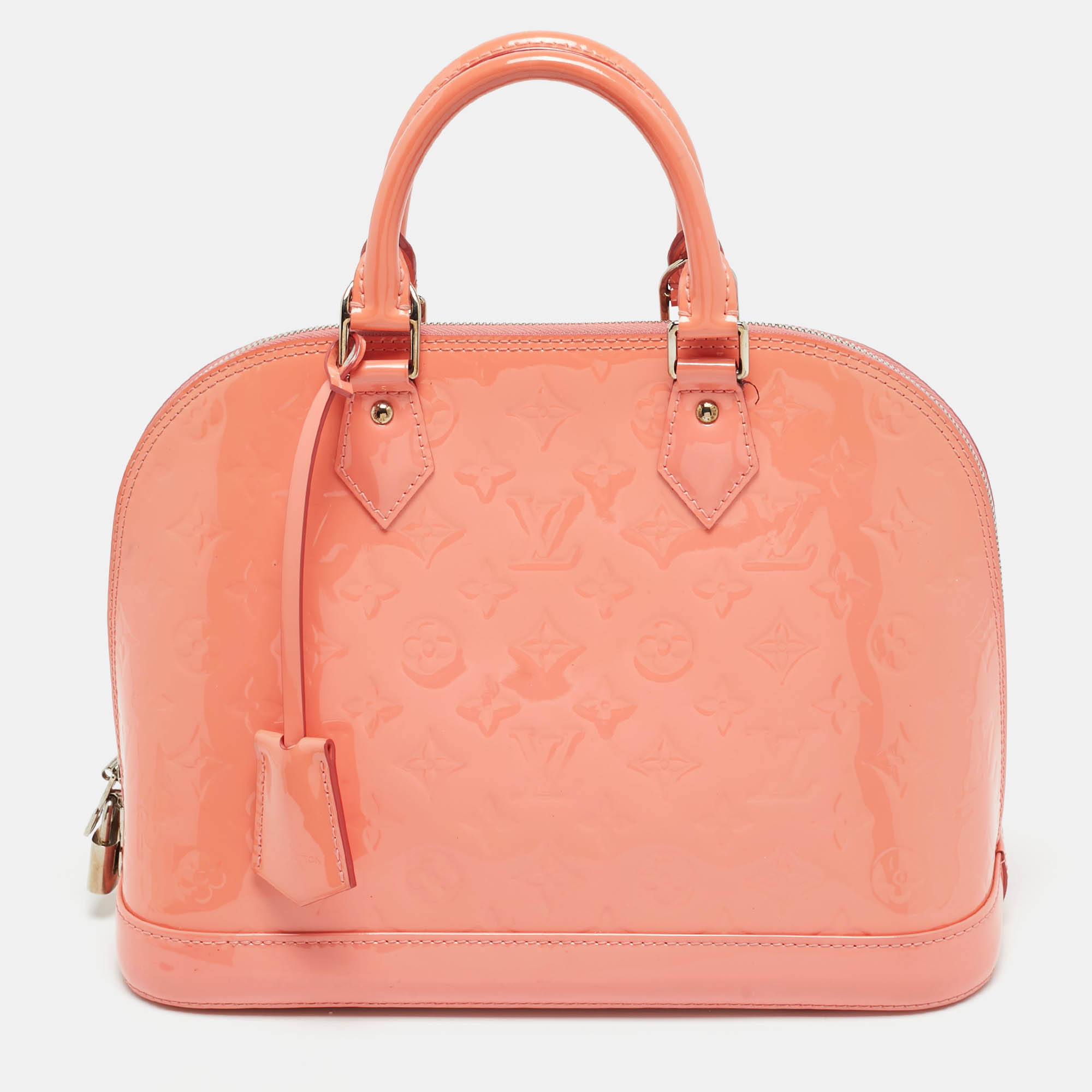 

Louis Vuitton Alma PM Rose Litchi Monogram Vernis Bag, Orange