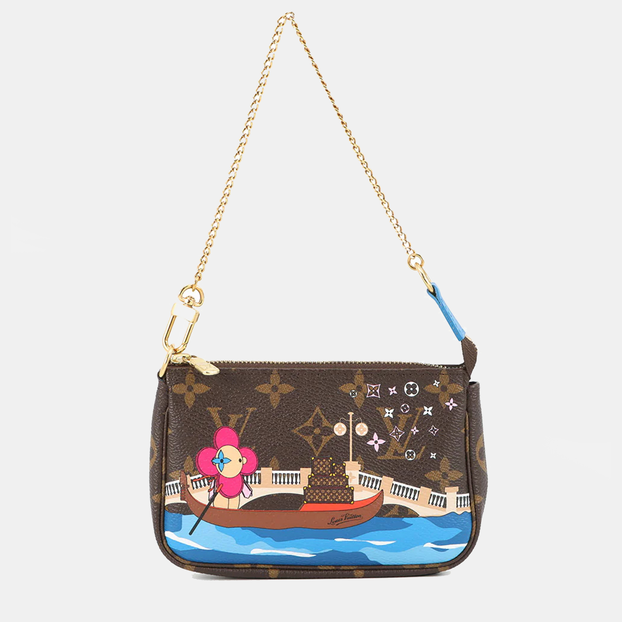 

Louis Vuitton Mini Pochette Accessoires Blue Monogram Vivienne, Brown