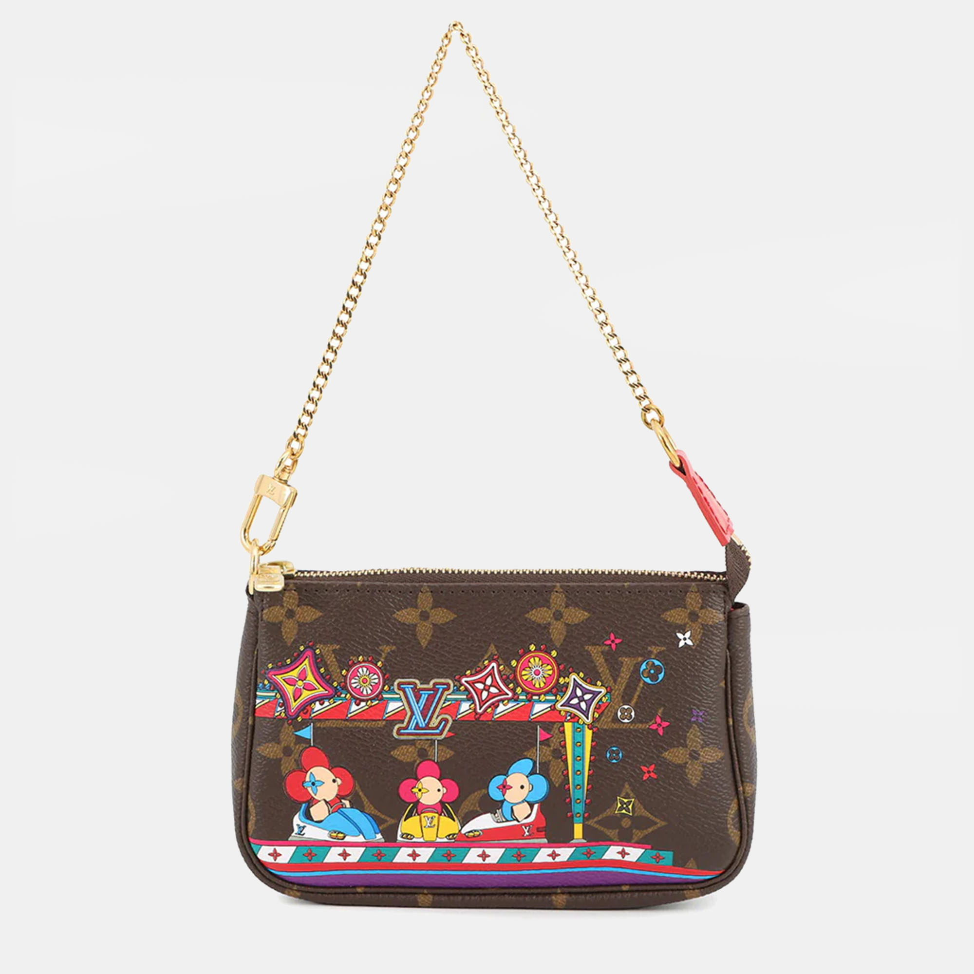 

Louis Vuitton Mini Pochette Accessoires Red Monogram Vivienne, Brown